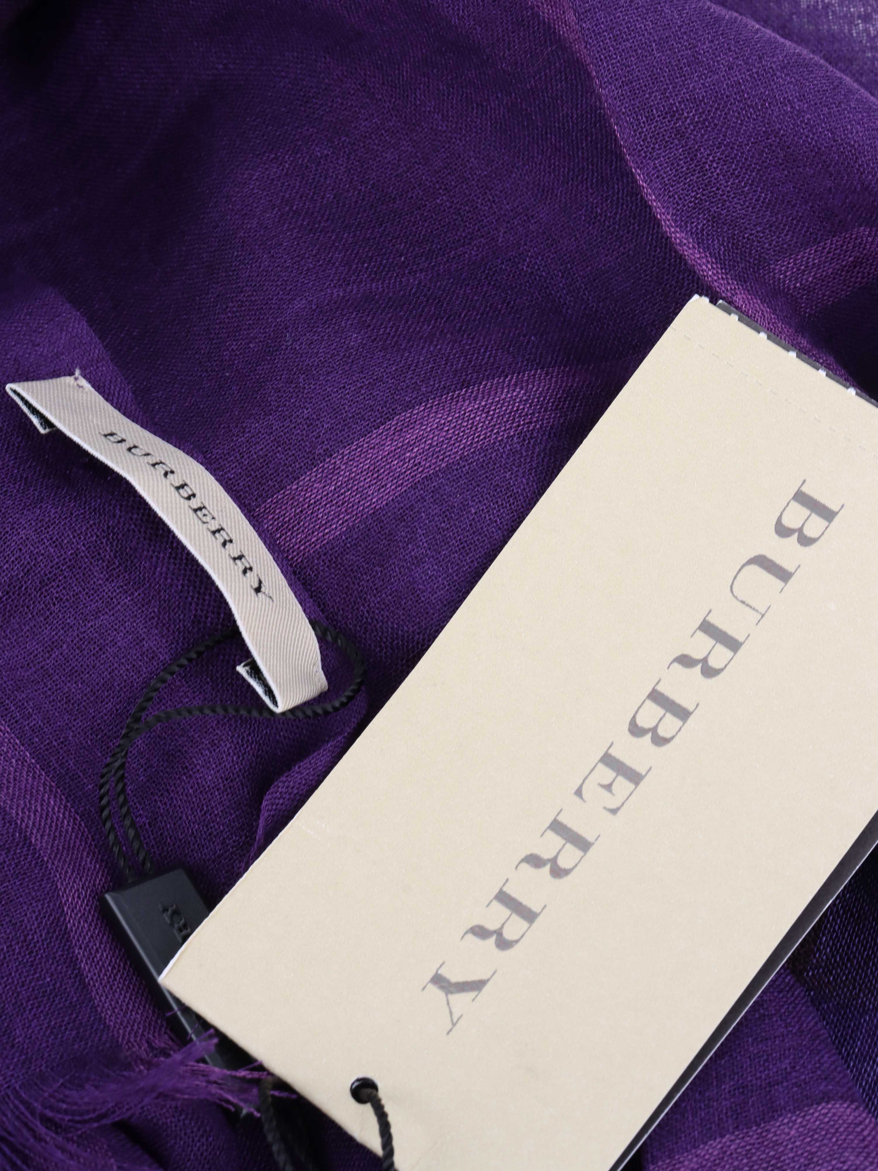 Burberry Purple Check Scarf.