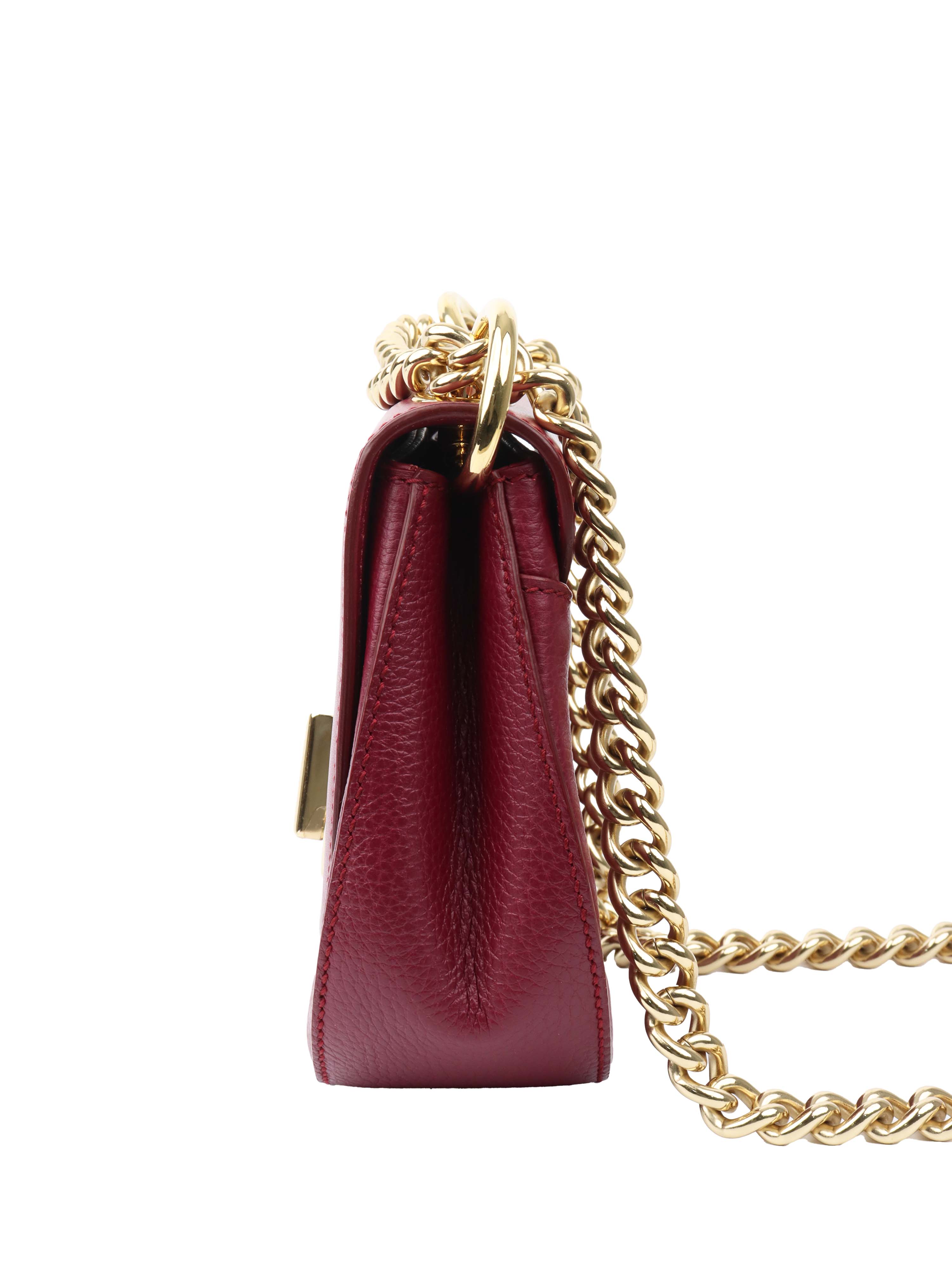 Dolce 
Gabbana Burgundy Chain Shoulder Bag.