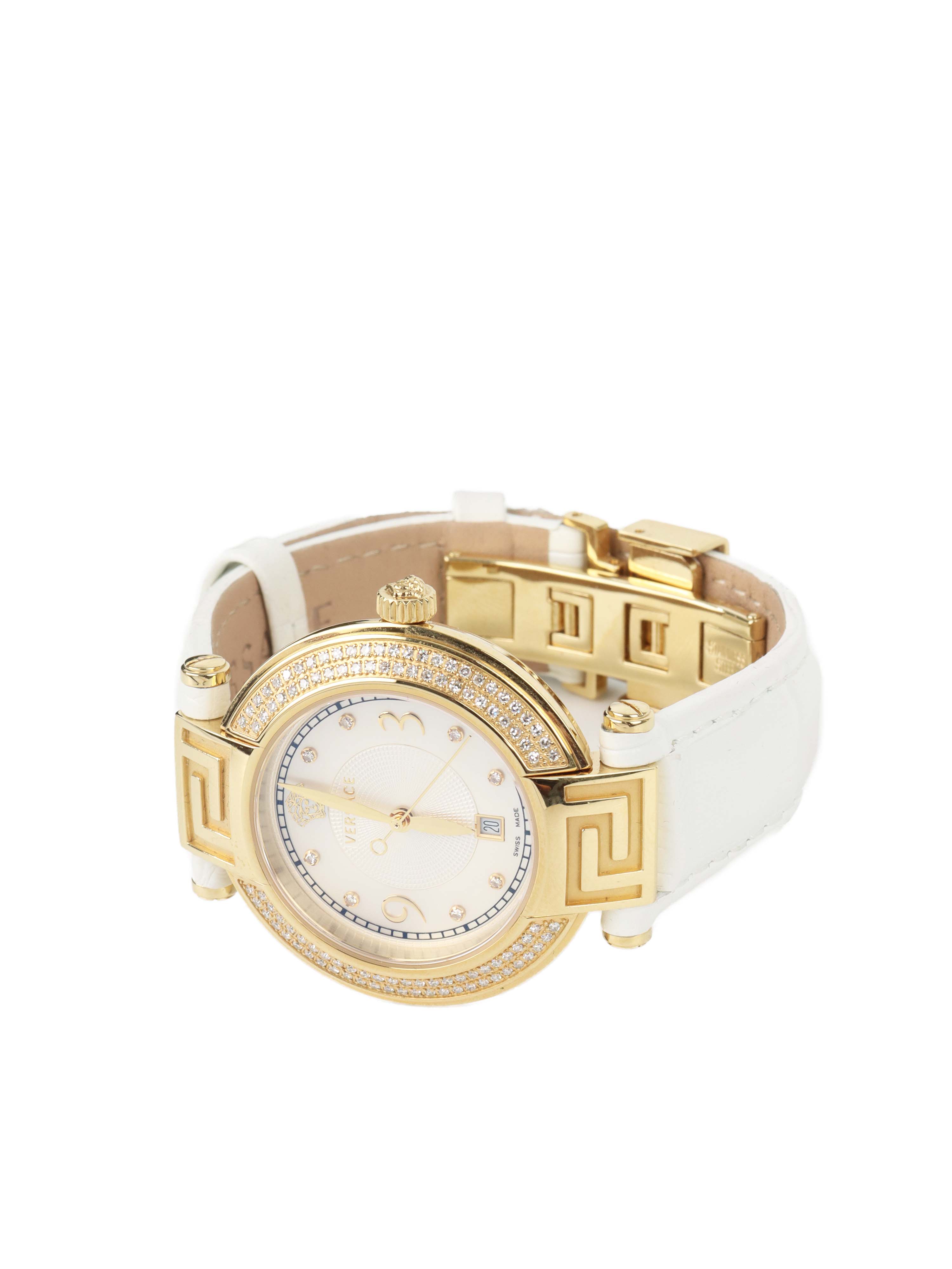 Versace Reve Gold with Diamond and Mother of Pearl 34mm Dial Watch.