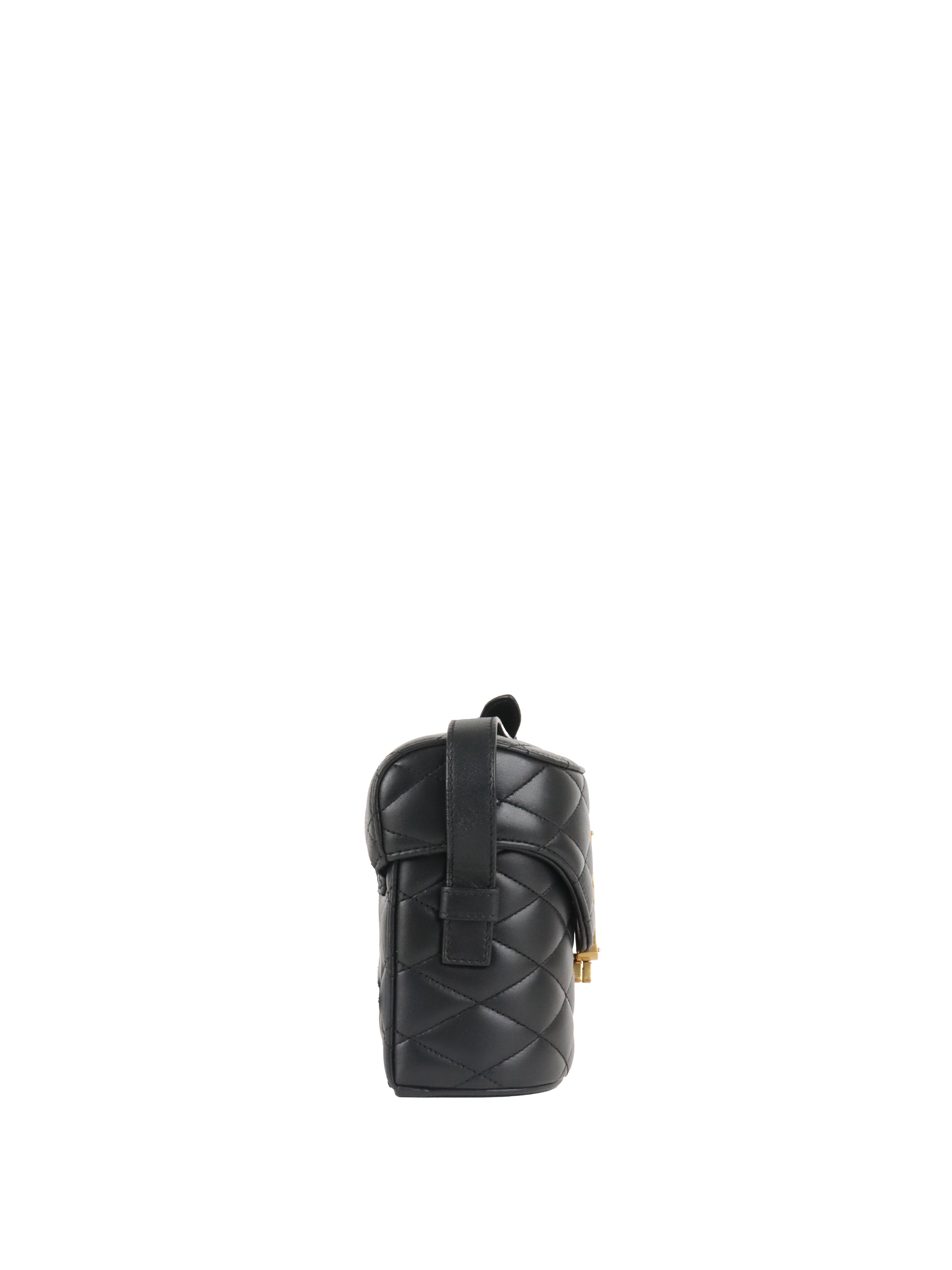 Saint Laurent  Black Quilted Lambskin June Box Shoulder Bag.