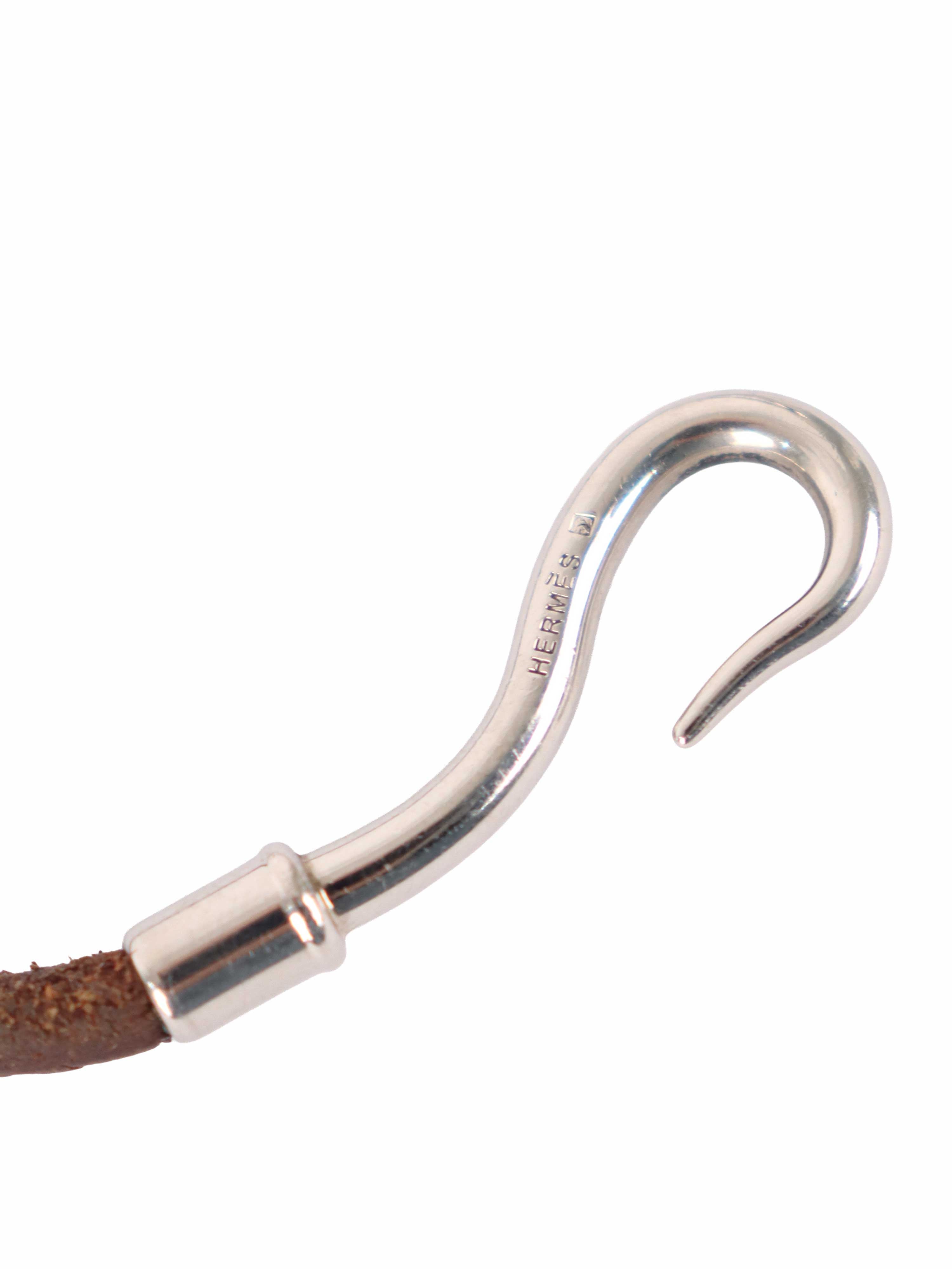 Hermes Dark Brown Jumbo Hook Bracelet.