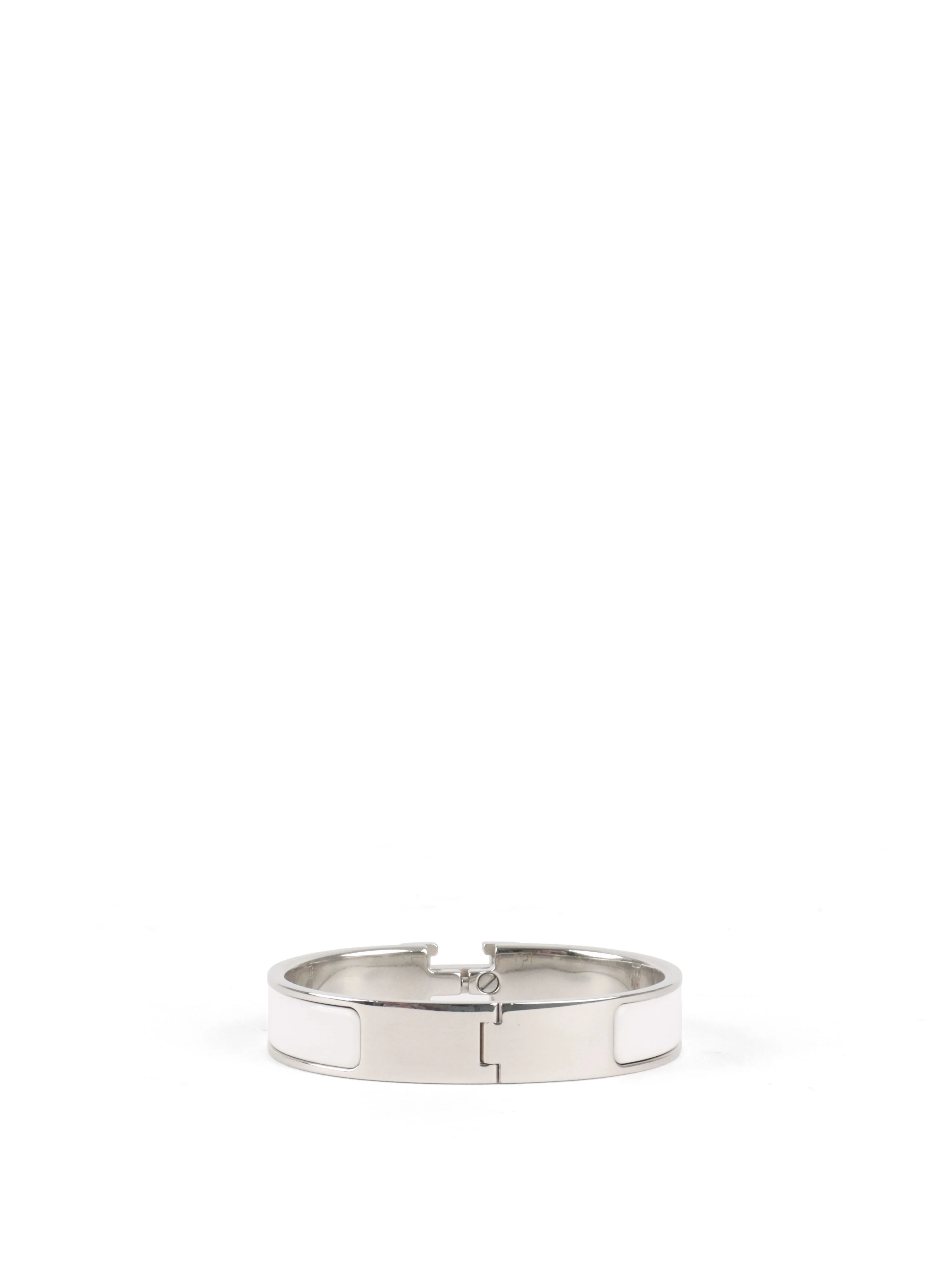 Hermes Blanc Clic H Palladium Plated Bracelet PM