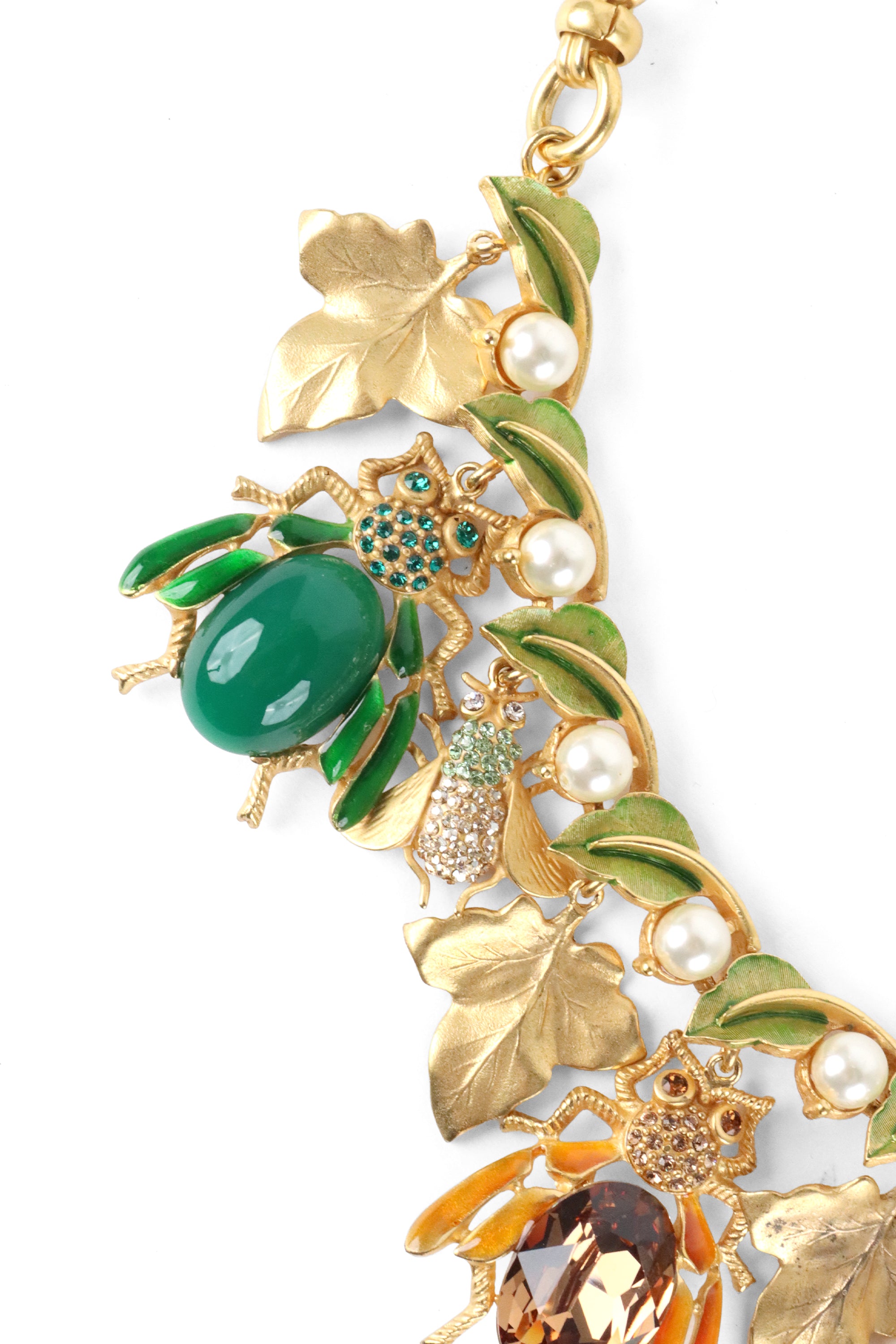 Dolce  Gabbana Brass Crystal Bug Charm Pendant