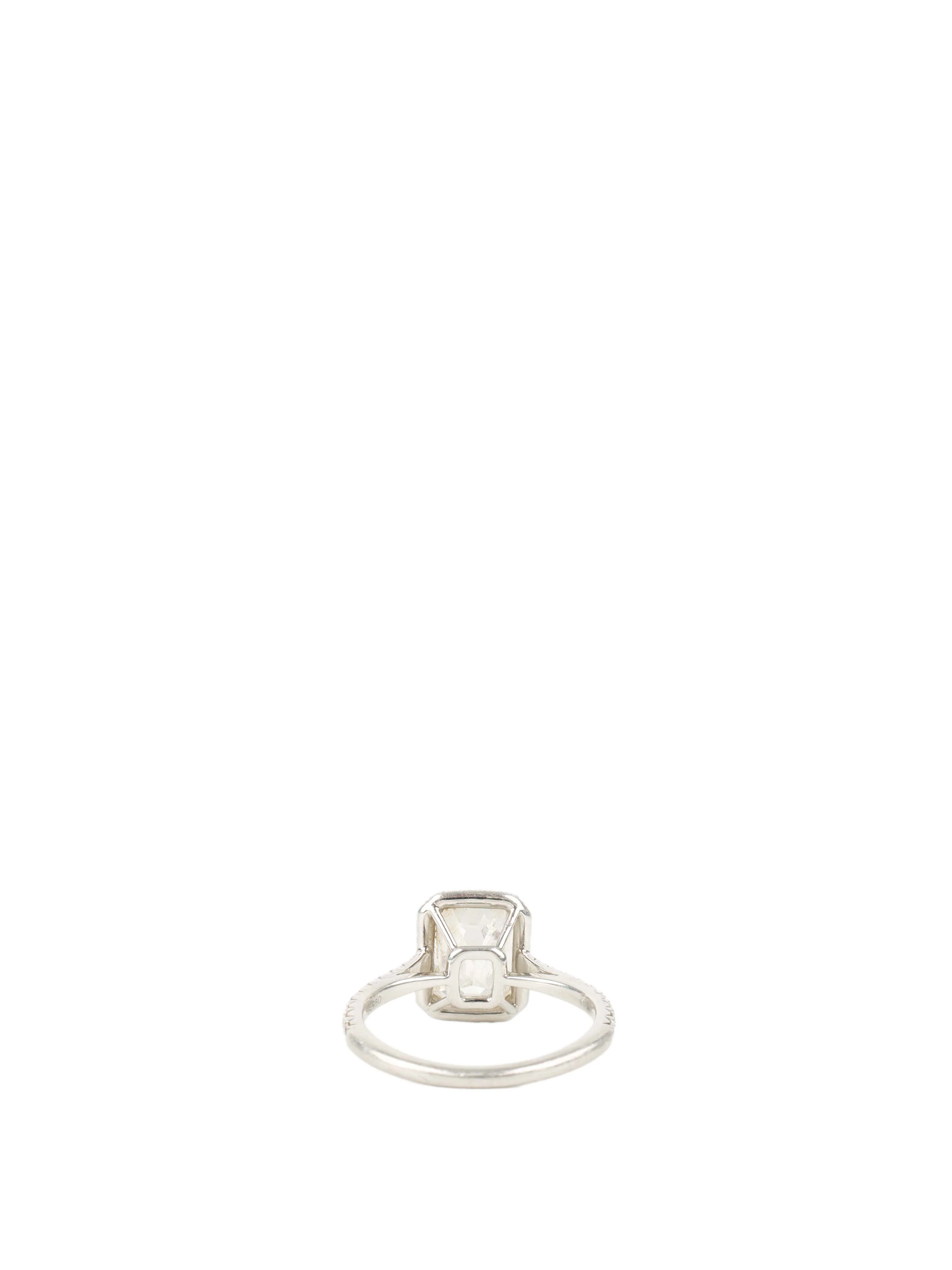 Tiffany  Co Rectangular Emerald Cut 2.08cts Diamond Ring.