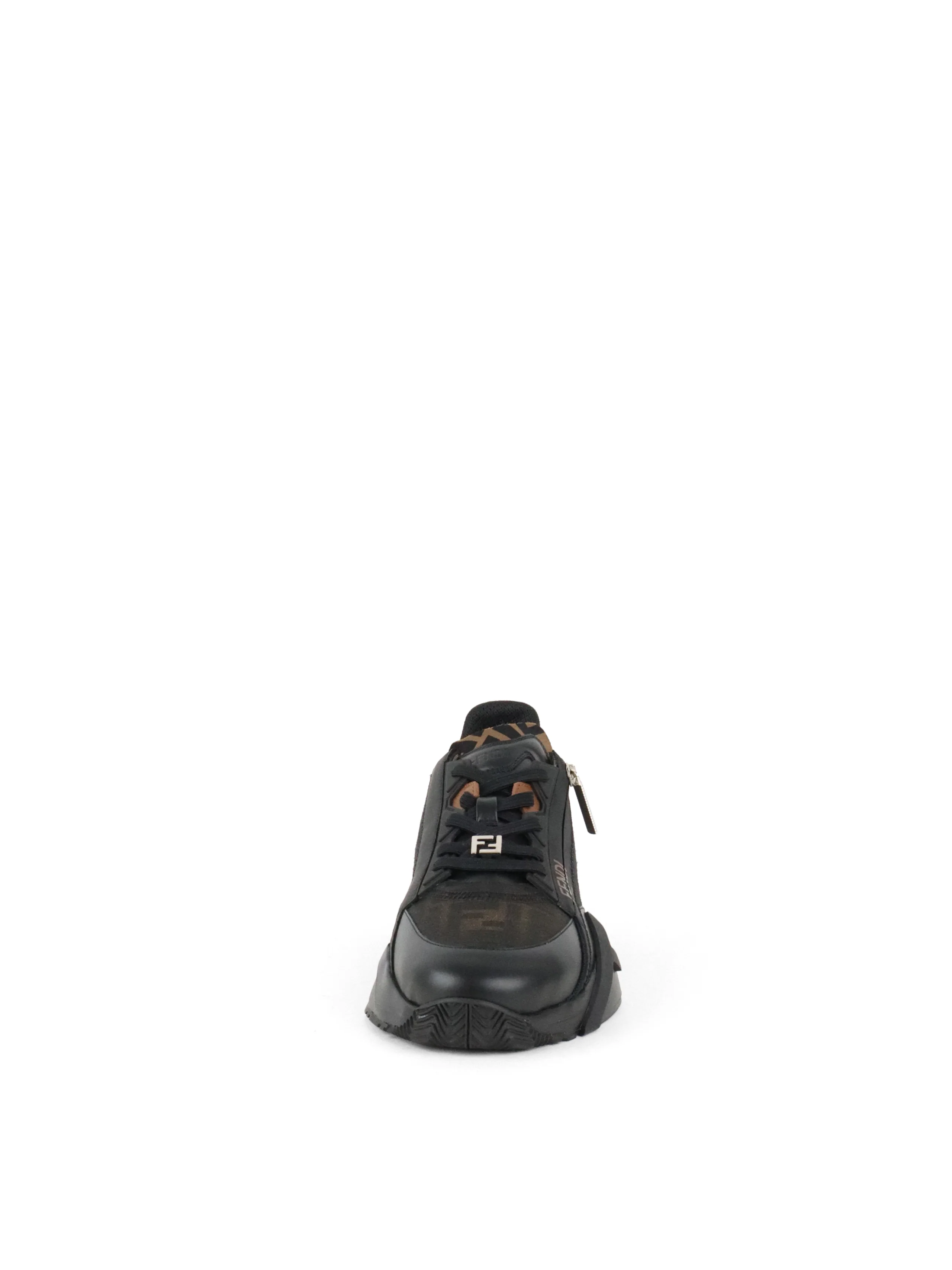 Fendi Brown Black Flow Low-top Sneakers size UK8