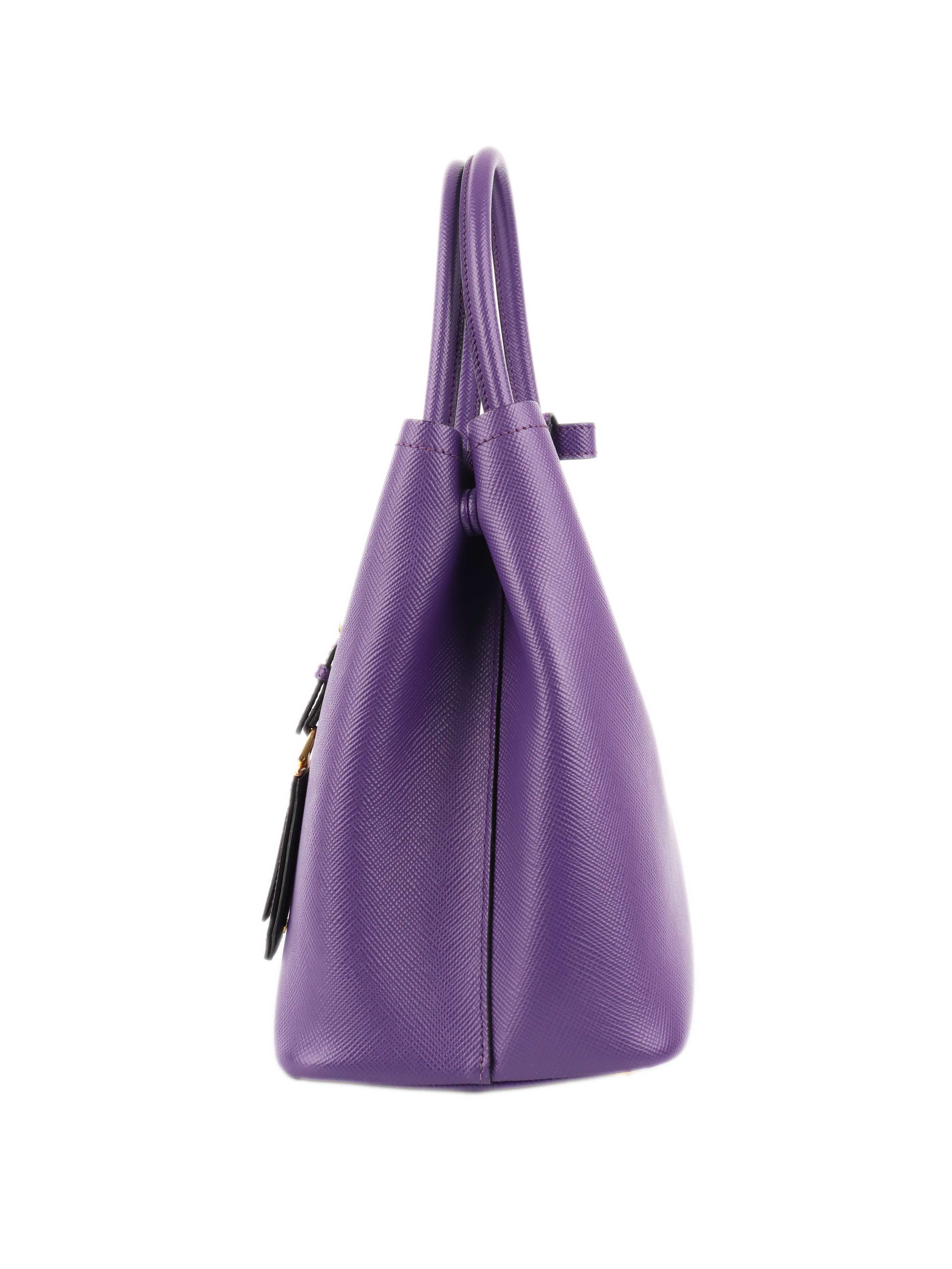 Prada Limited Edition Purple Saffiano Tote.