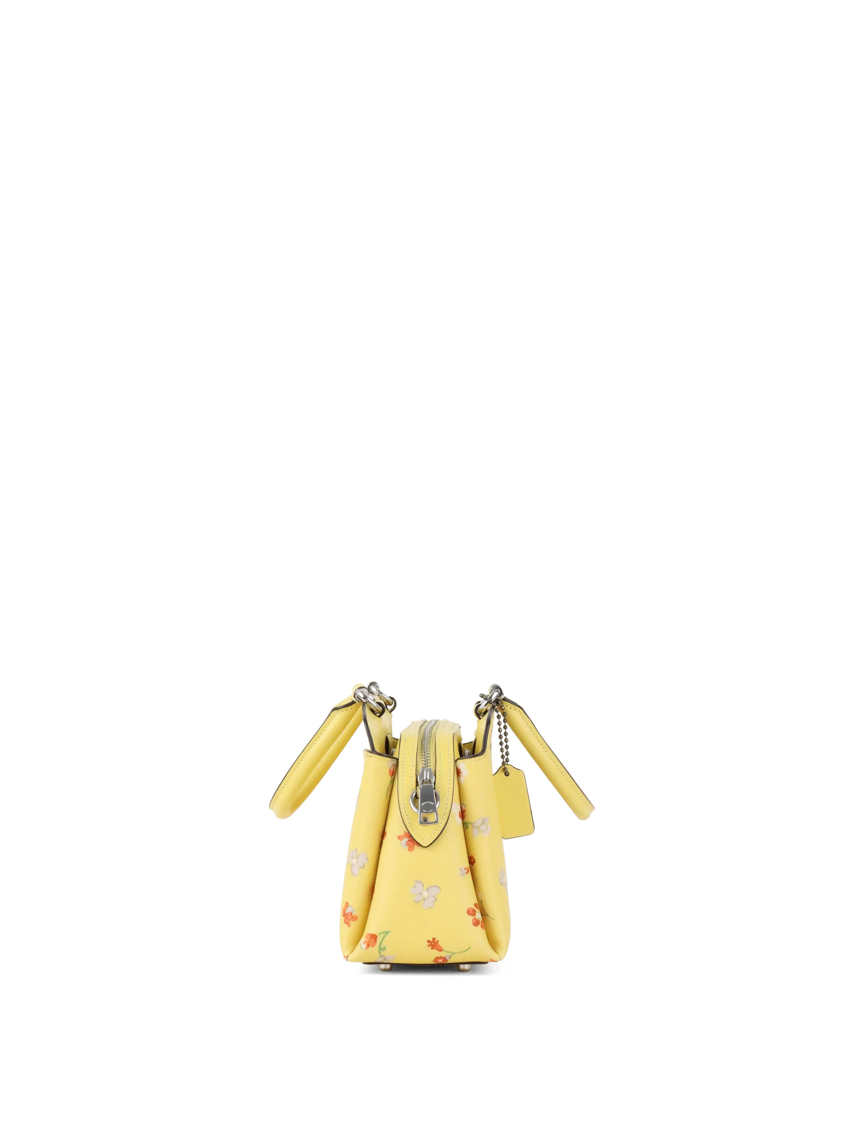 Coach Yellow Mini Lillie Carryall with Mystical Floral Print