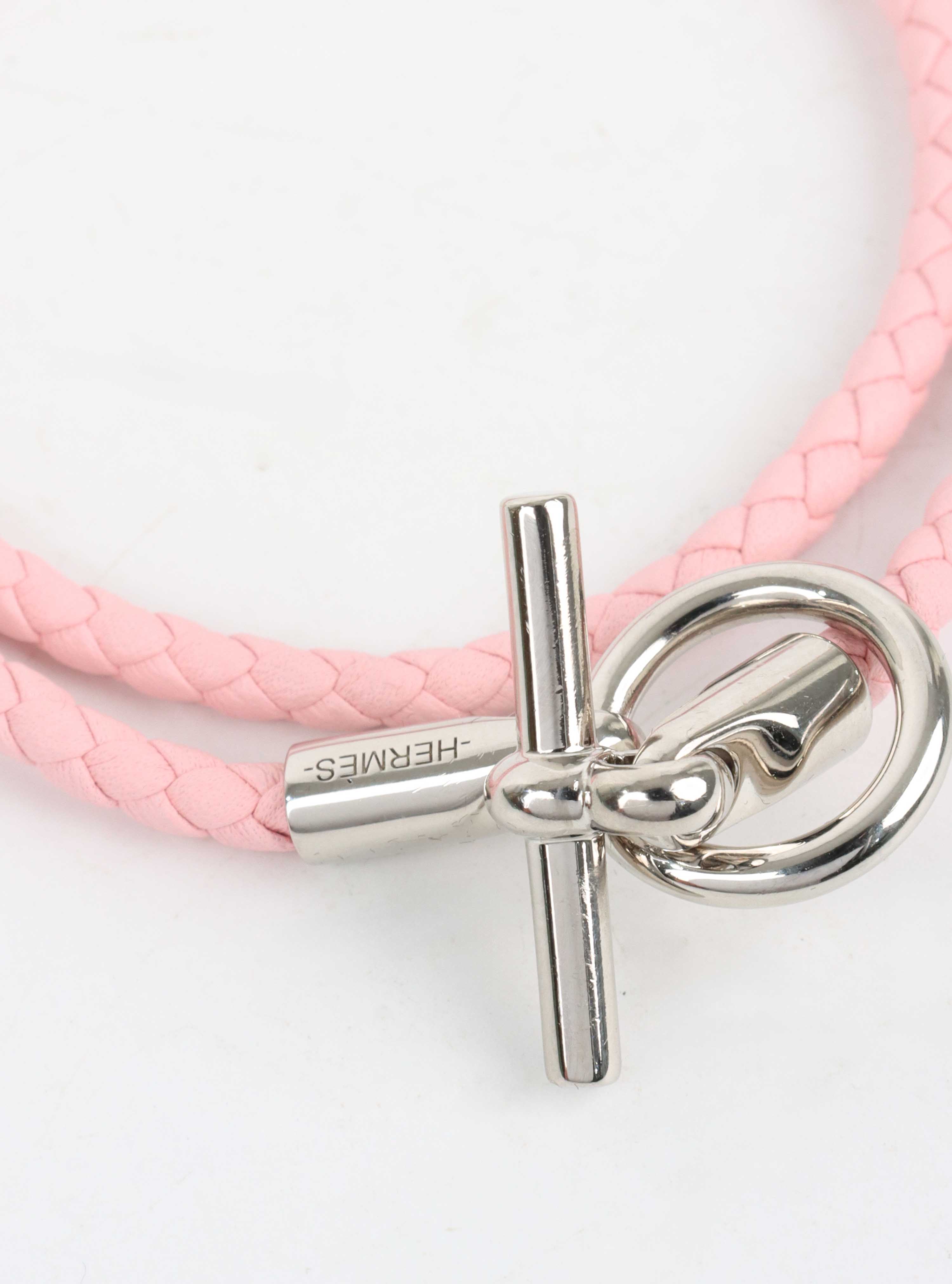 Hermes Glenan Double Tour Bracelet in Rose Eglantine.