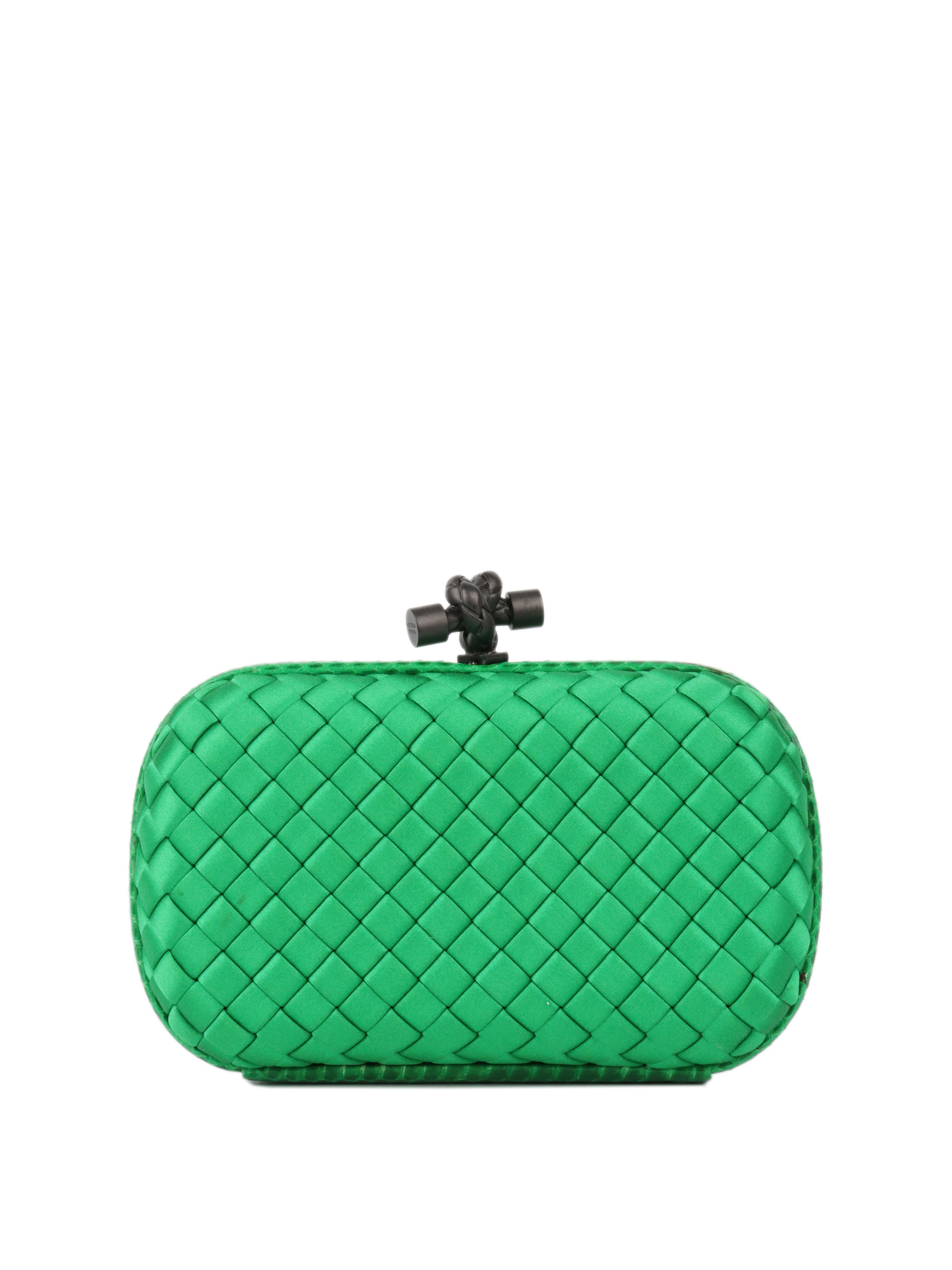 Bottega Veneta Green Intrecciato Clutch.