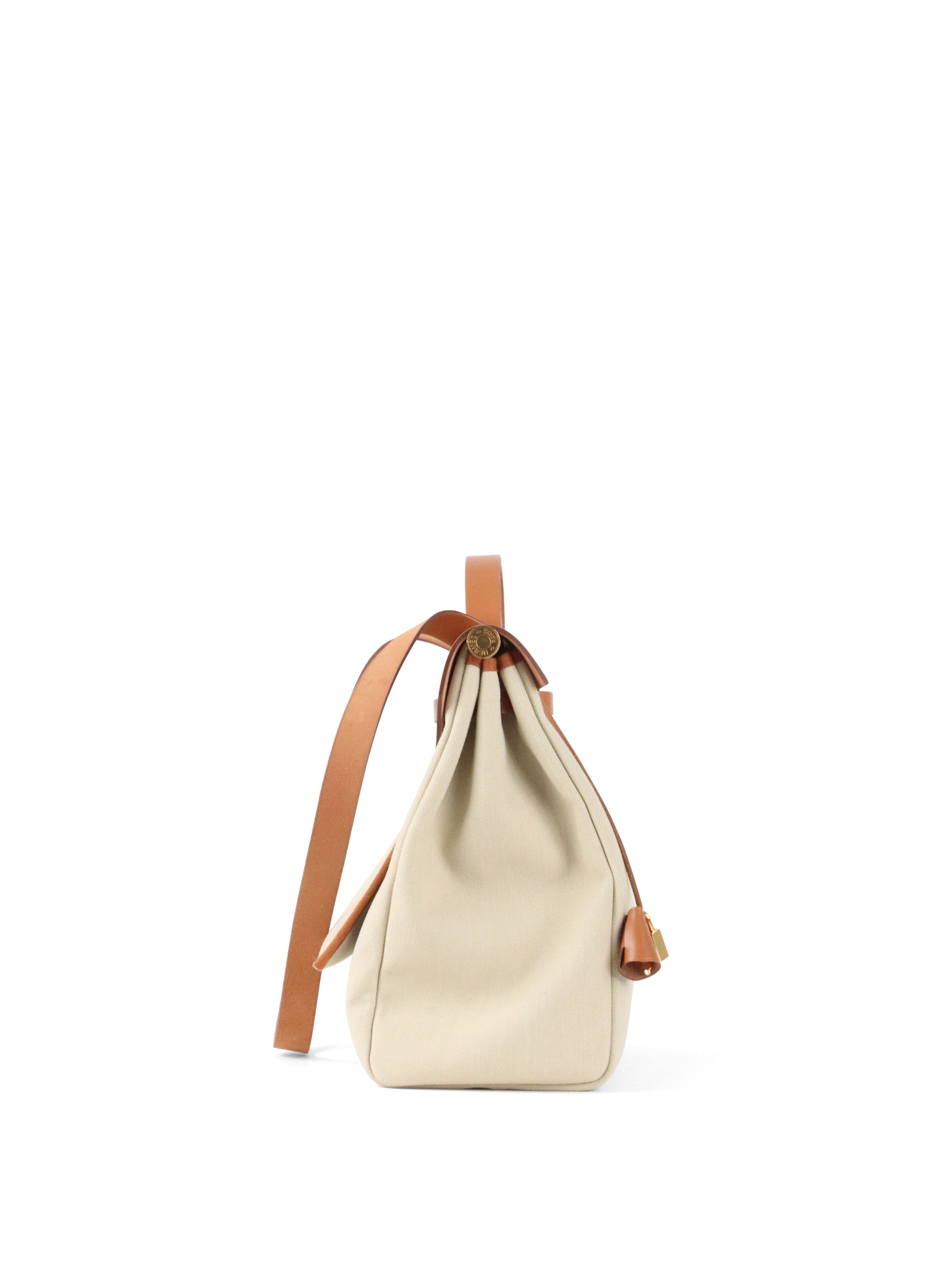 Hermes Ecru/ Beige/ Fauve Herbag Messenger 39 Bag