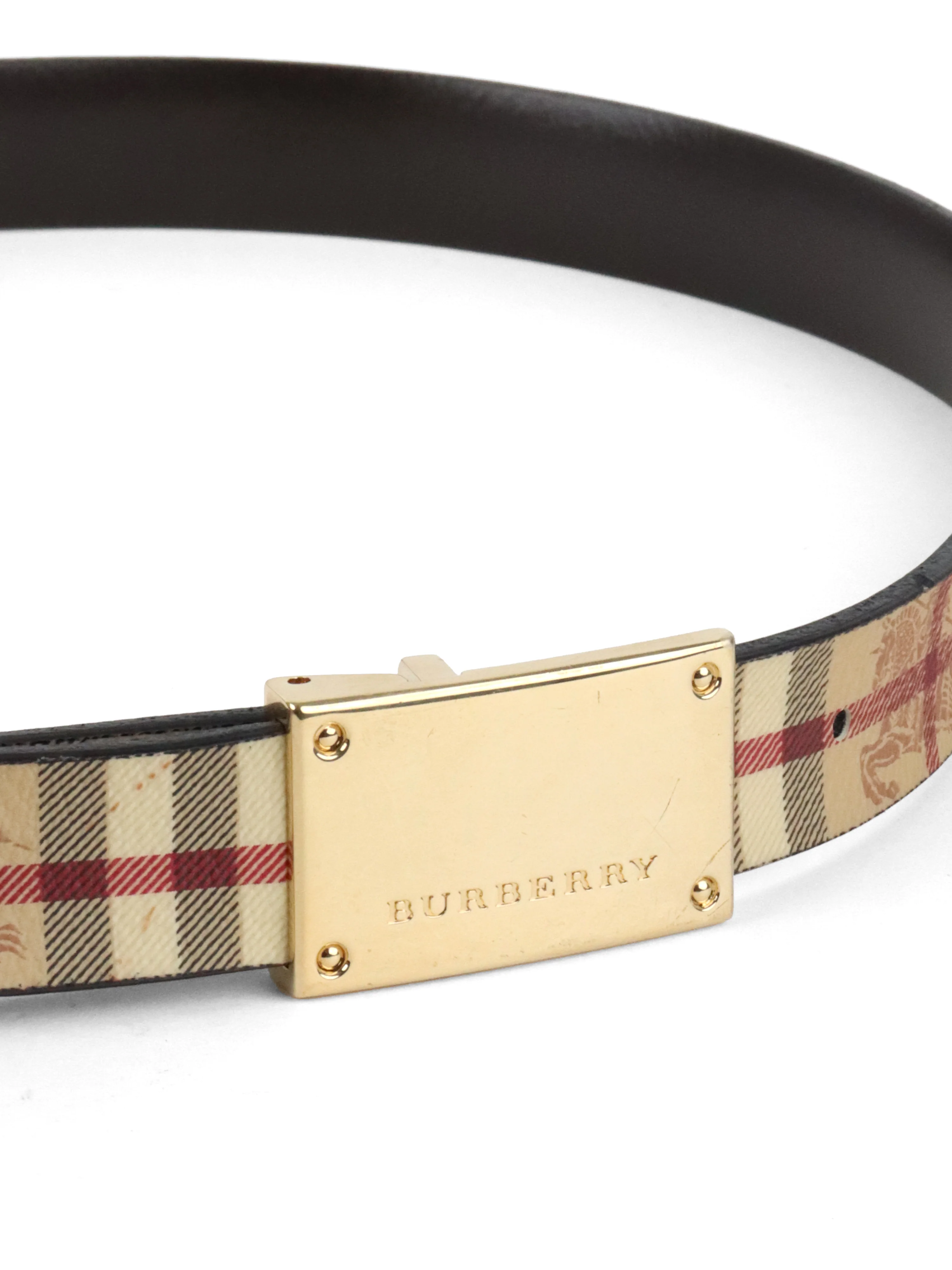 Burberry Beige Hay Market Check Belt