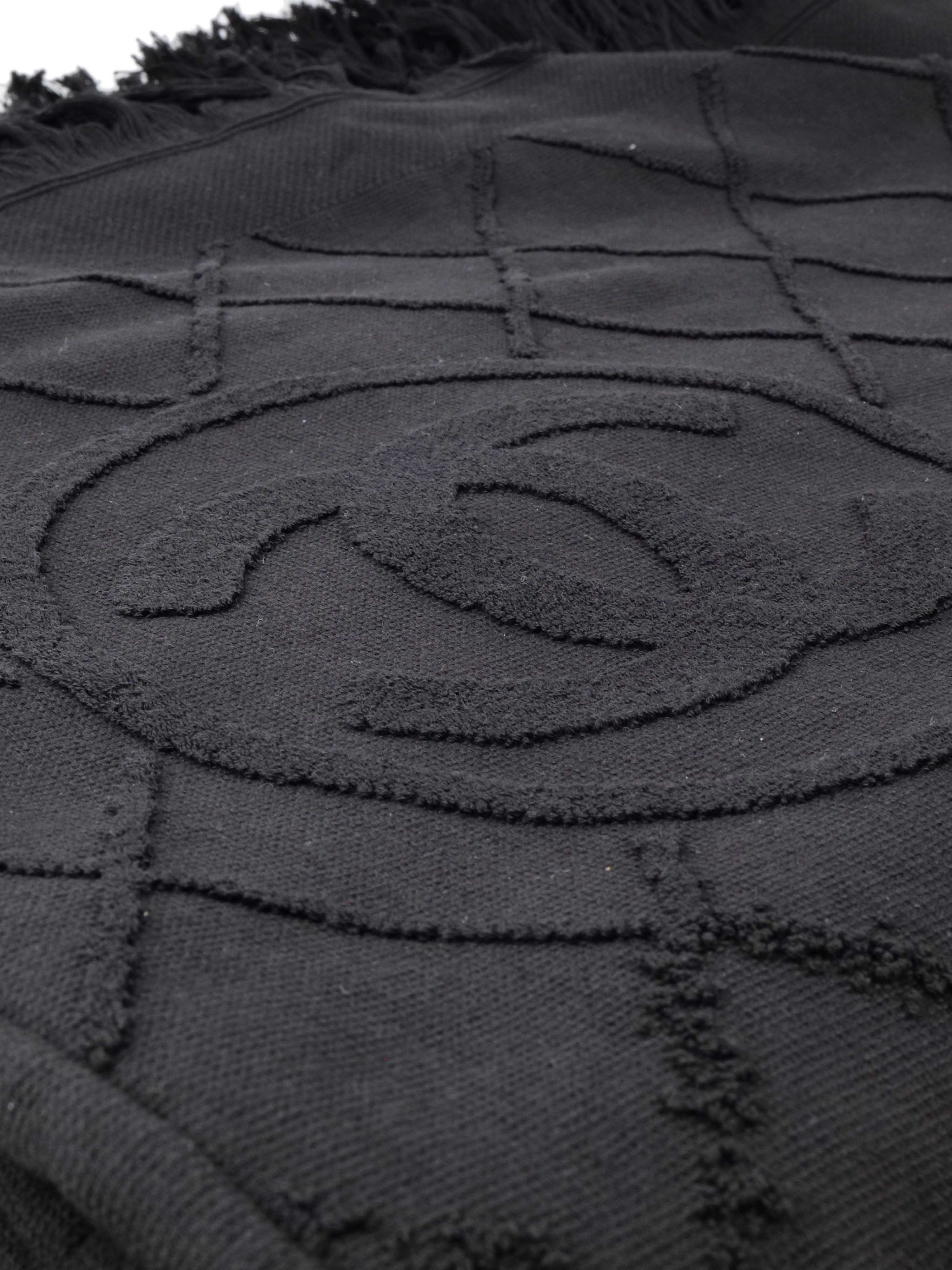 Chanel Black Beach Towel.