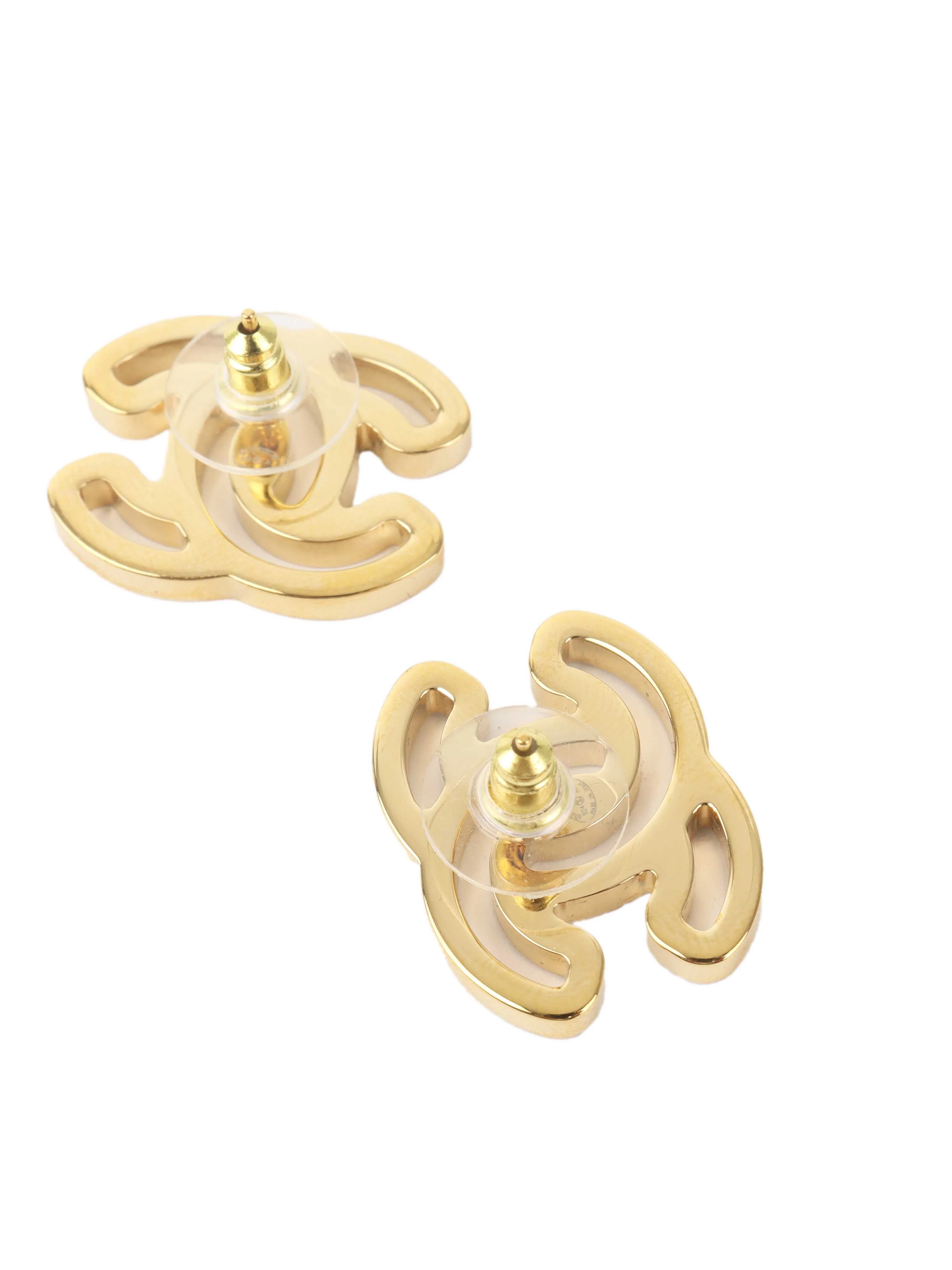 Chanel CC Logo Earrings.