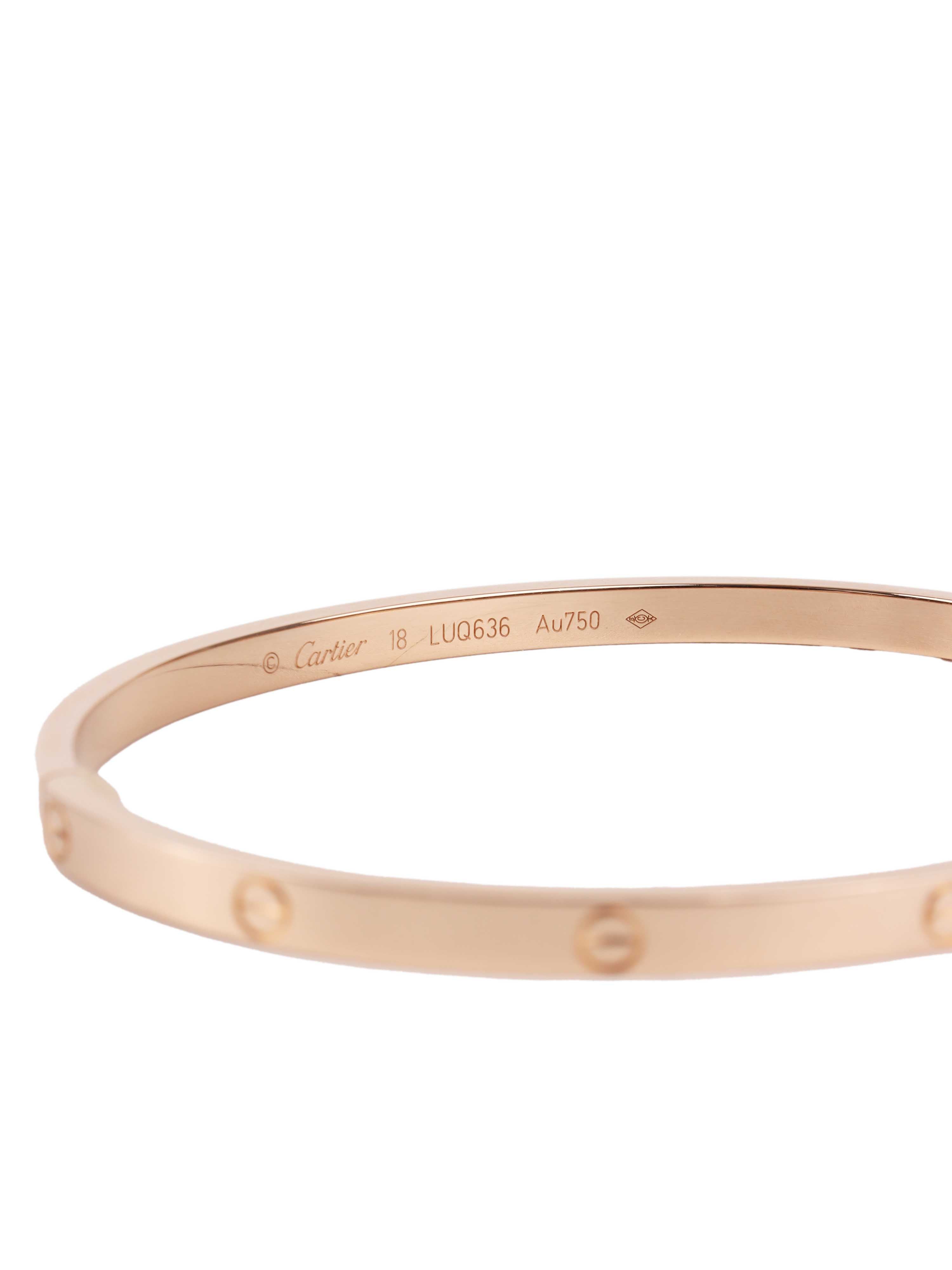 Cartier Small Model Rose Gold Love Bracelet.