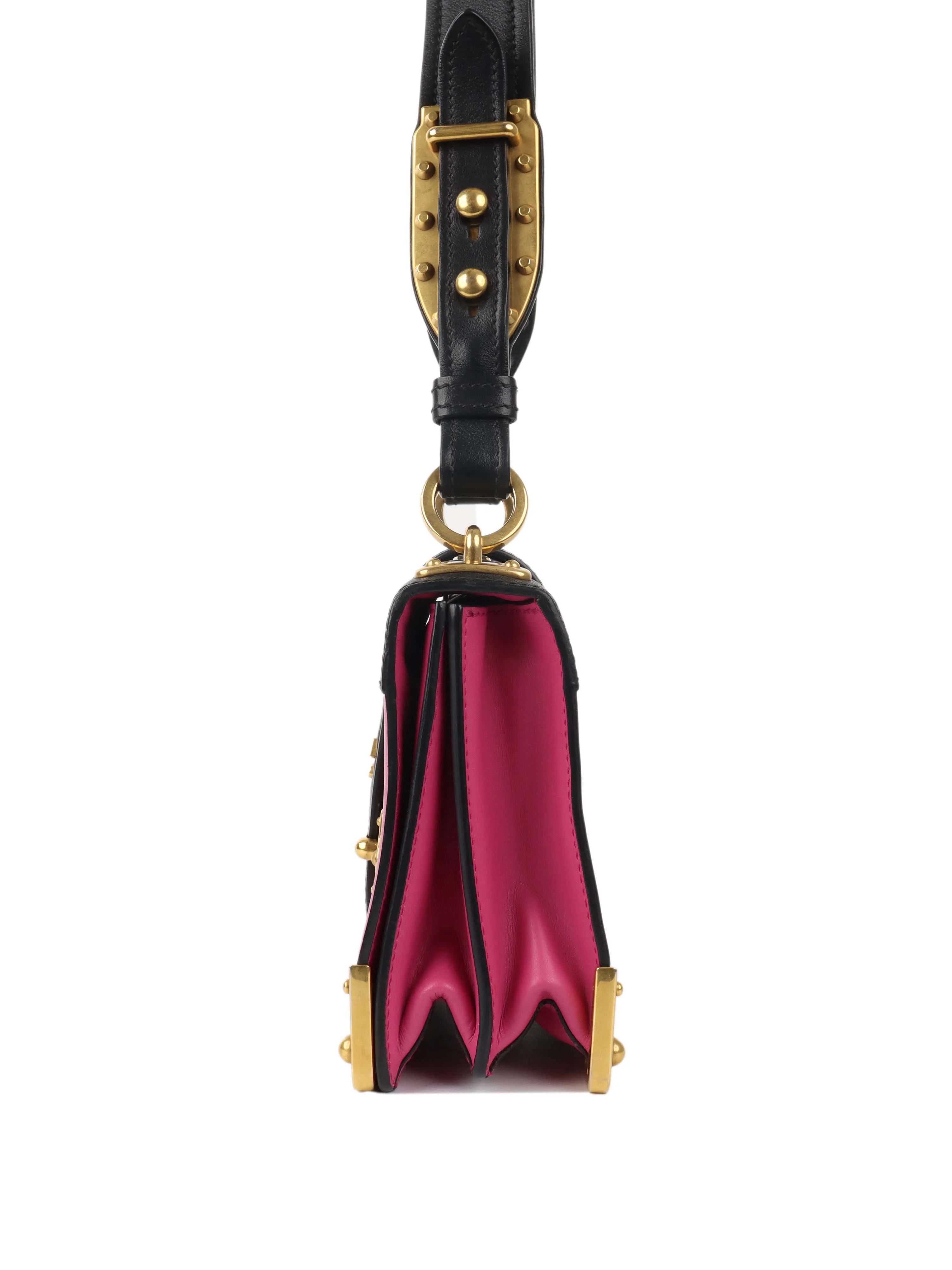 Prada Pink Cahier Leather Crossbody Bag.