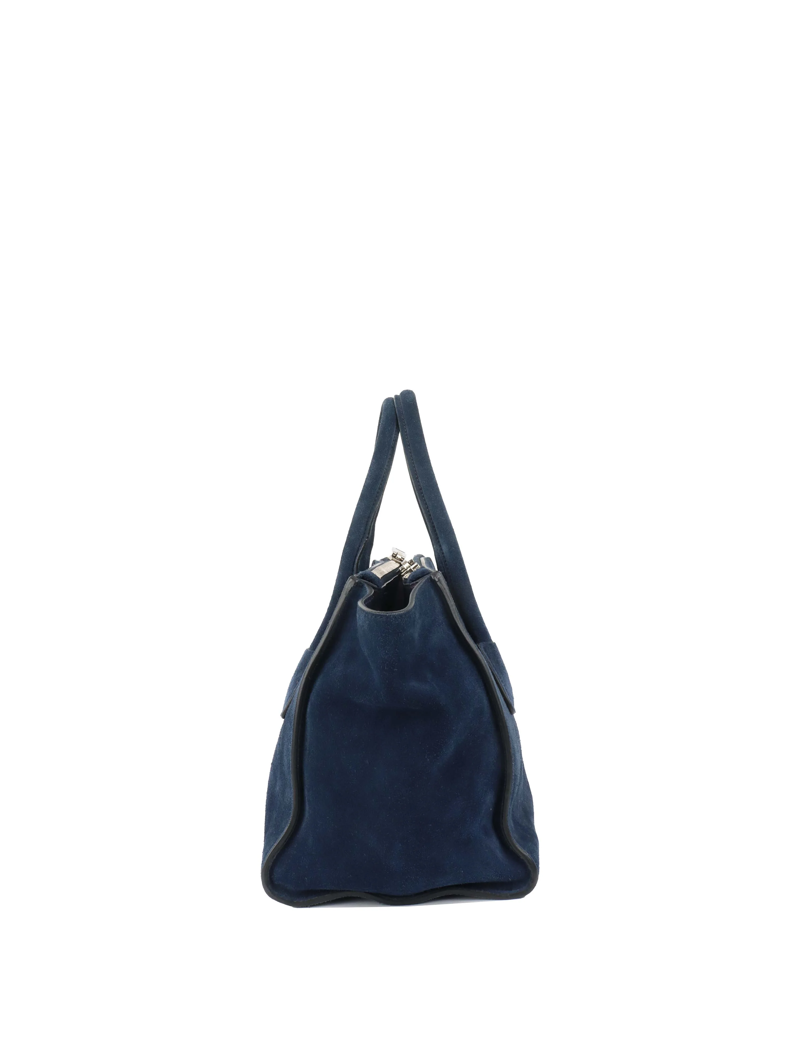 Prada Royal Blue Suede Double Zipped Shoulder Bag.