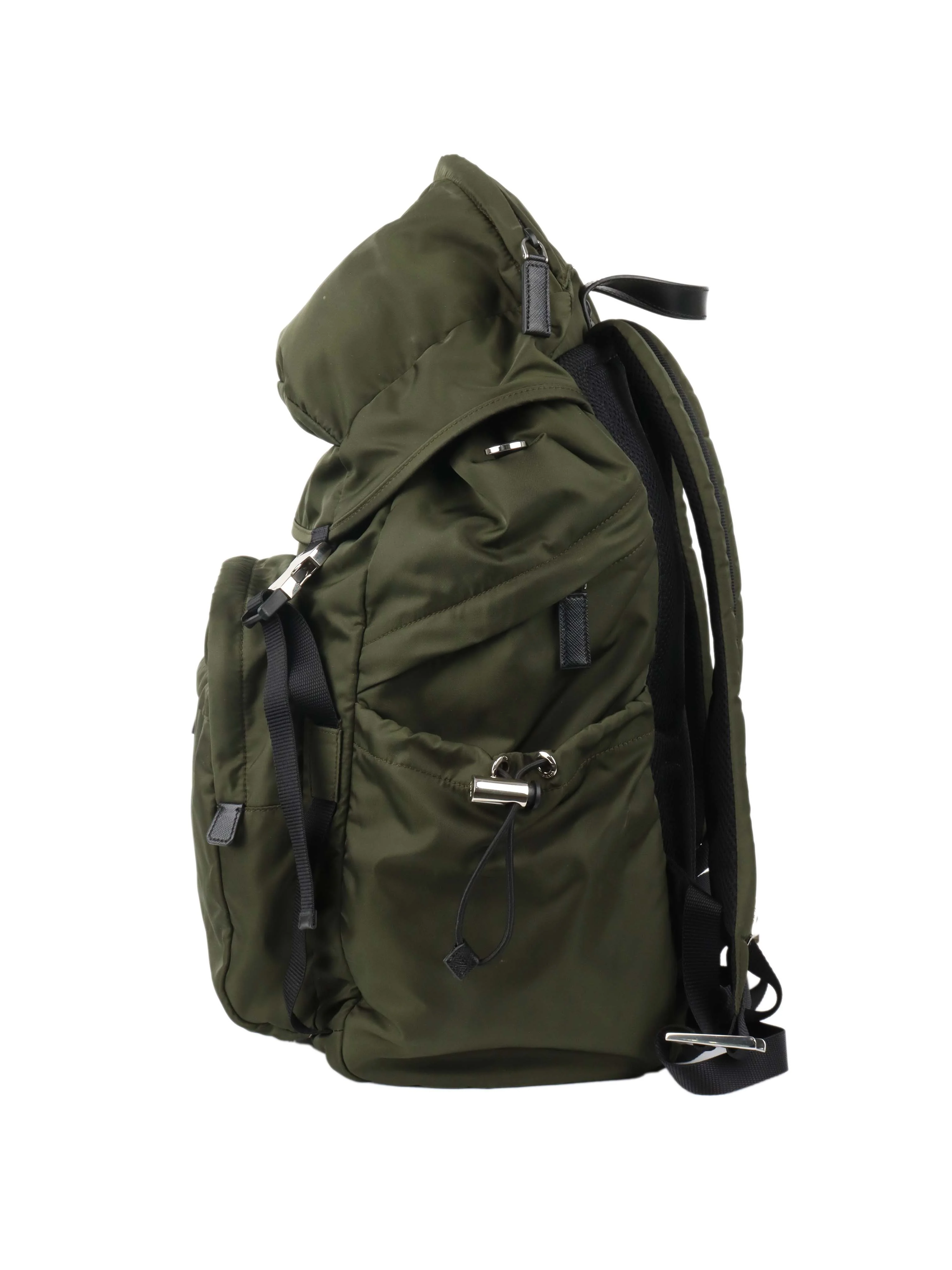 Prada Green Nylon Buckled Backpack.