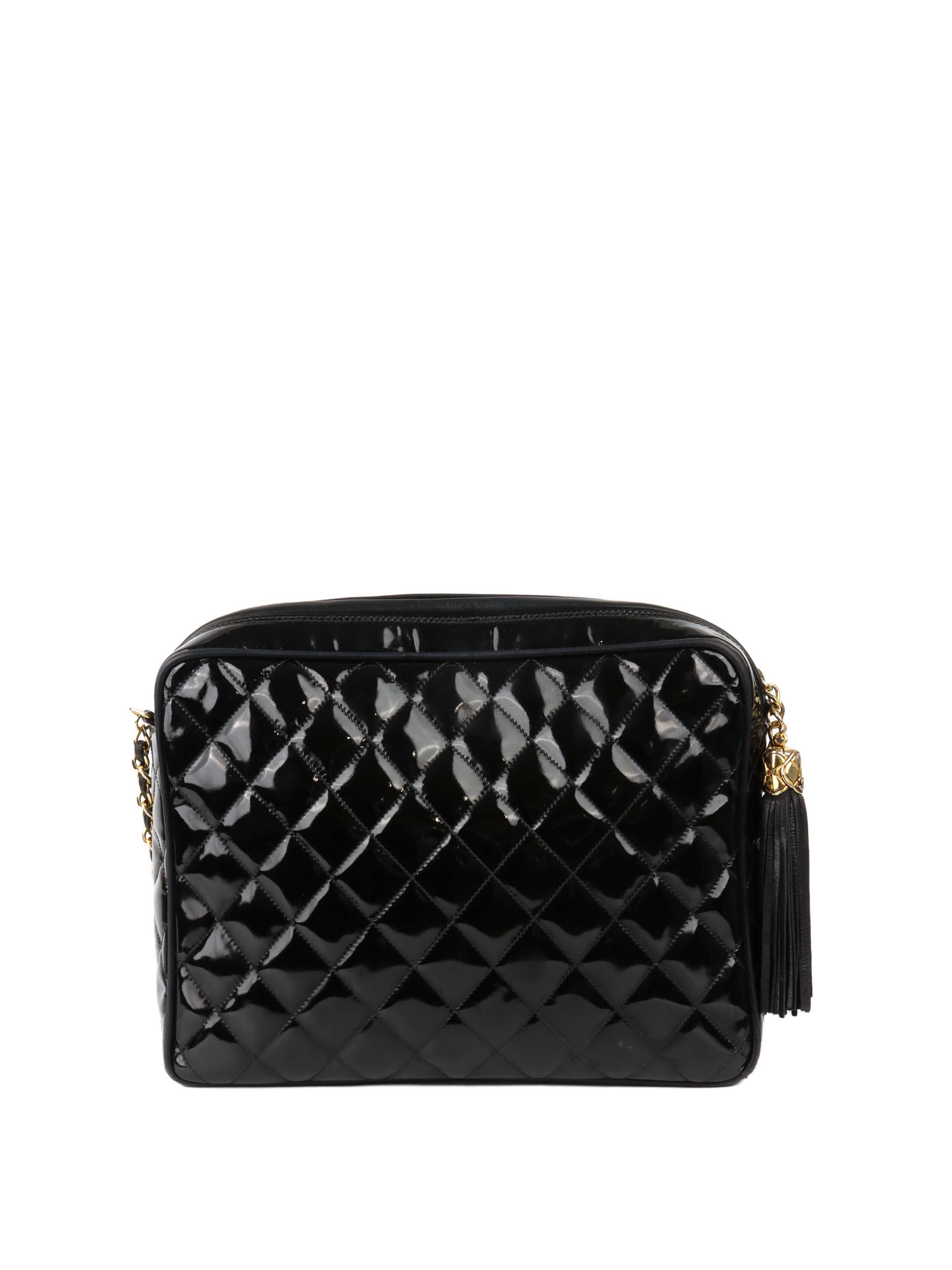 Chanel Black Patent Shoulder Bag.