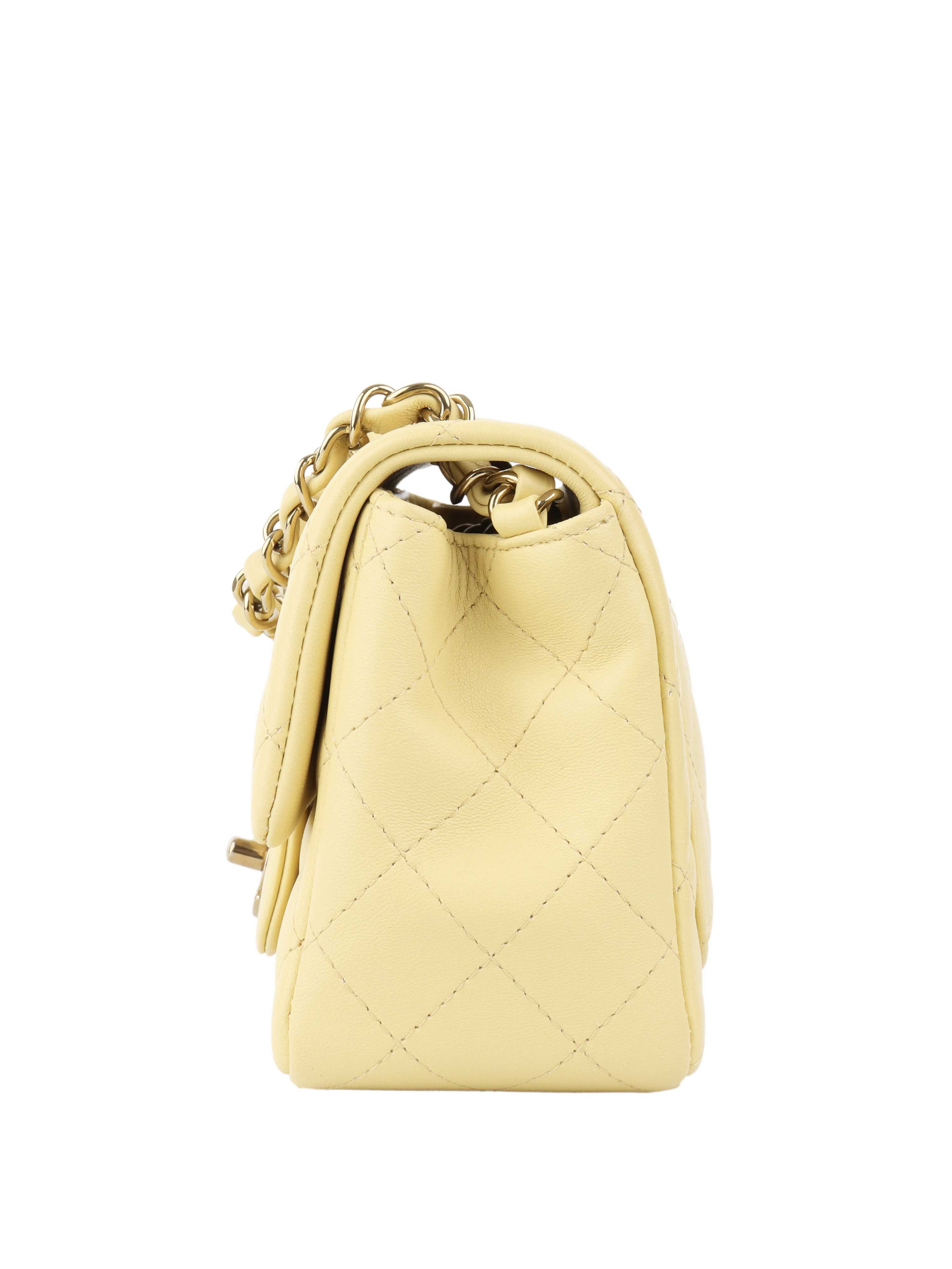 Chanel Square Pastel Yellow Mini Bag.