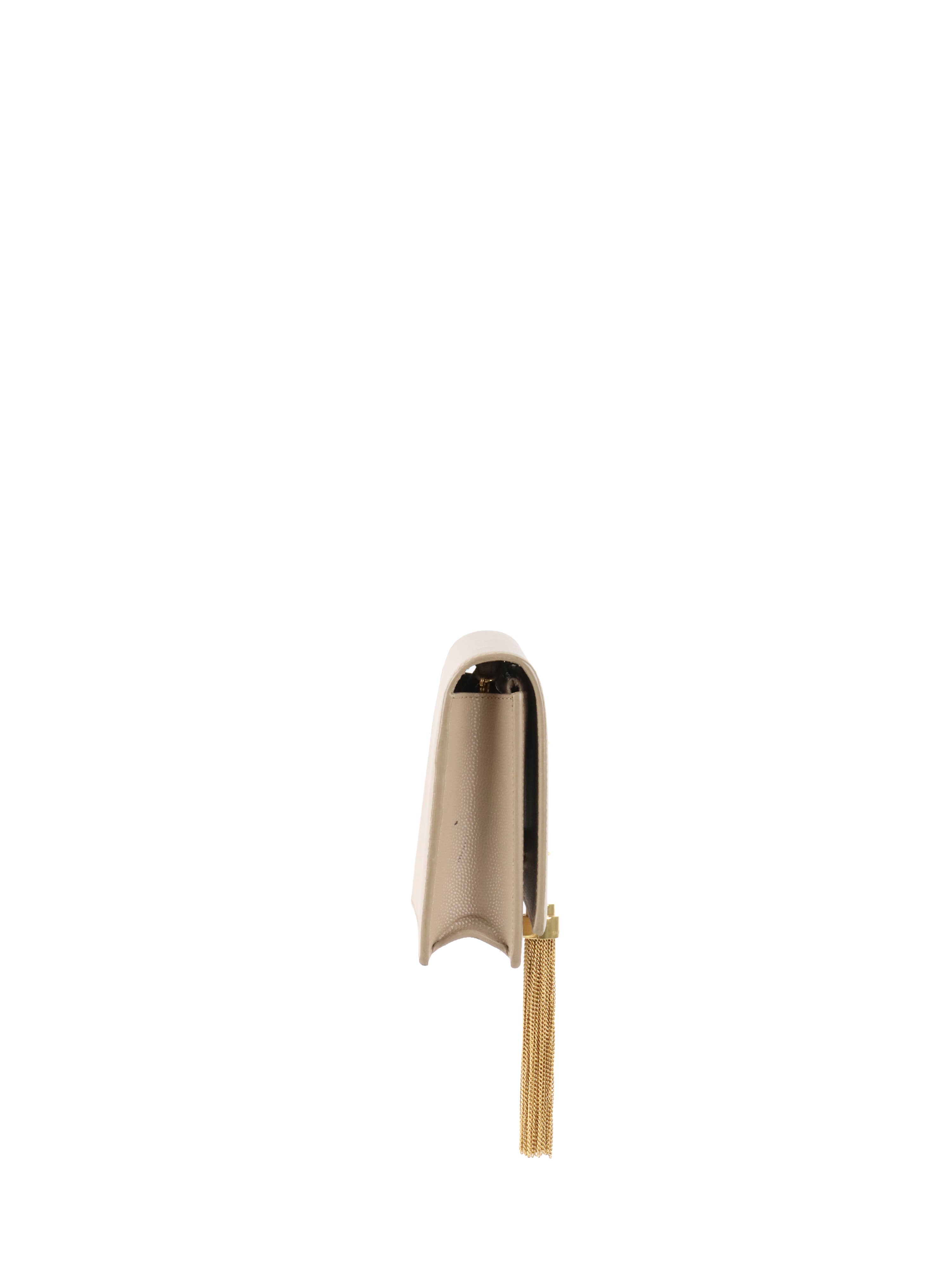 Saint Laurent Small Beige Kate Bag with Tassel