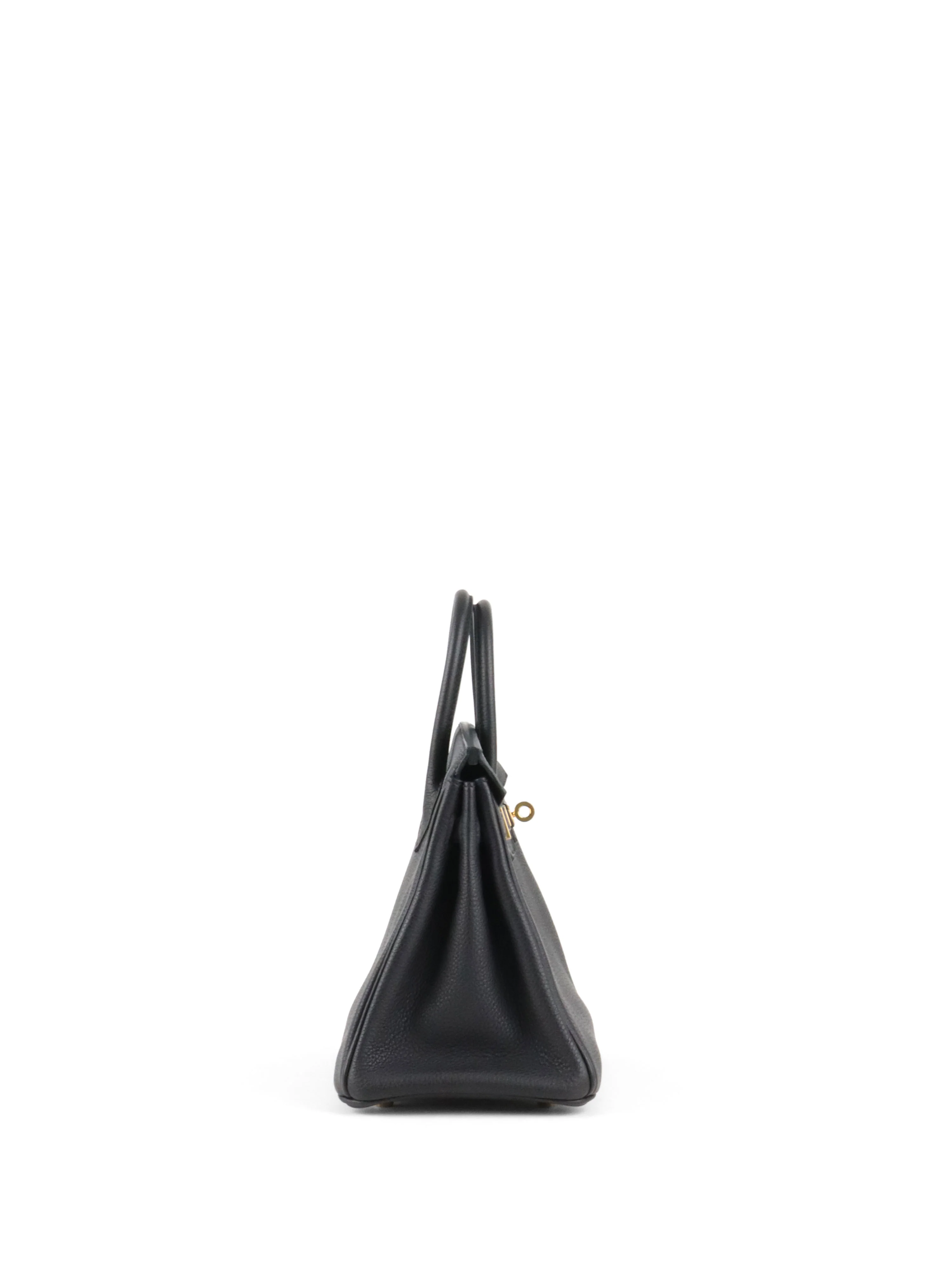 Hermes Noir Birkin 25 Togo Leather GHW Stamp Y