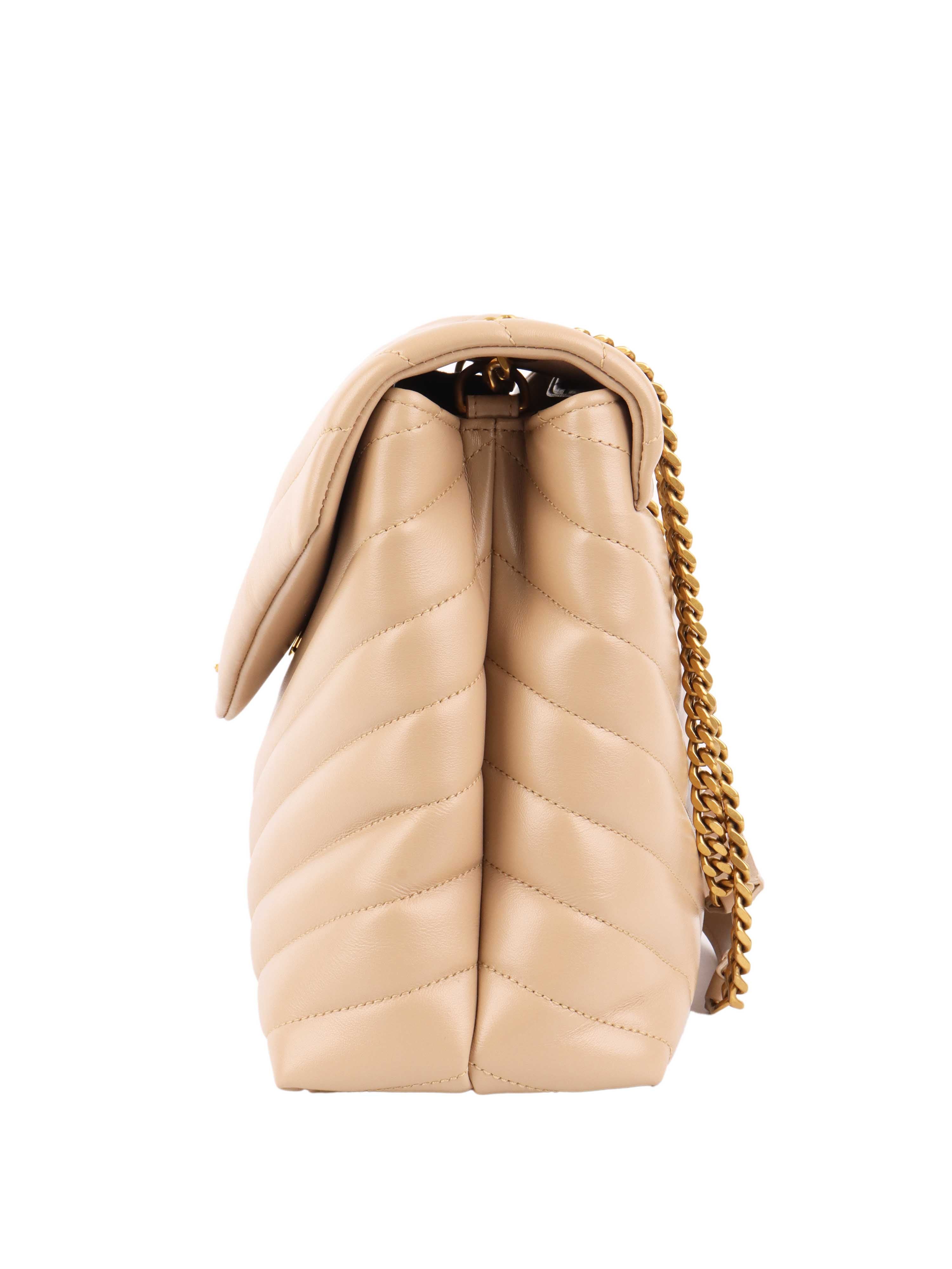 Saint Laurent Medium Beige Loulou Bag.