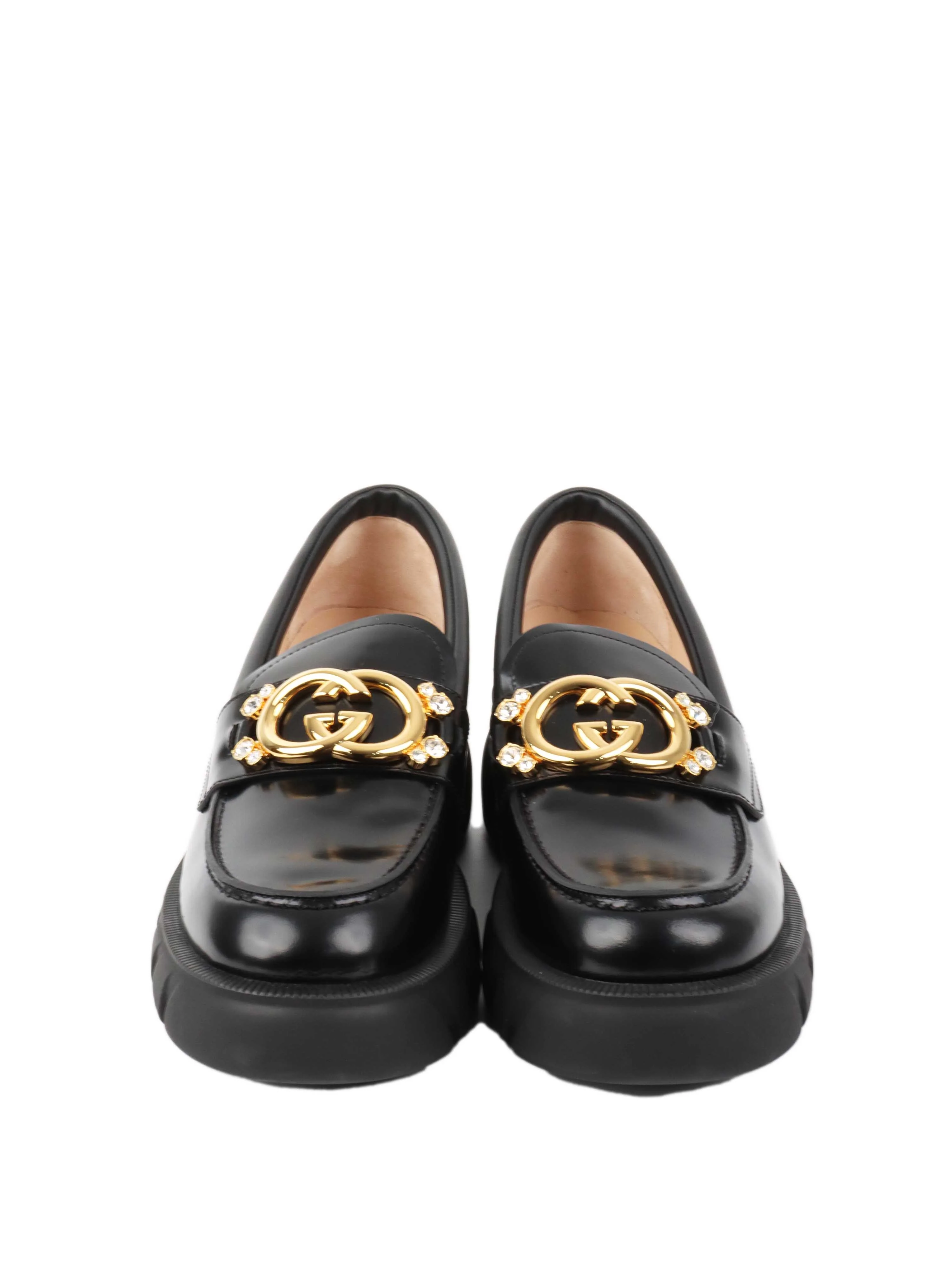 Gucci Interlocking GG  Diamonte Loafers.