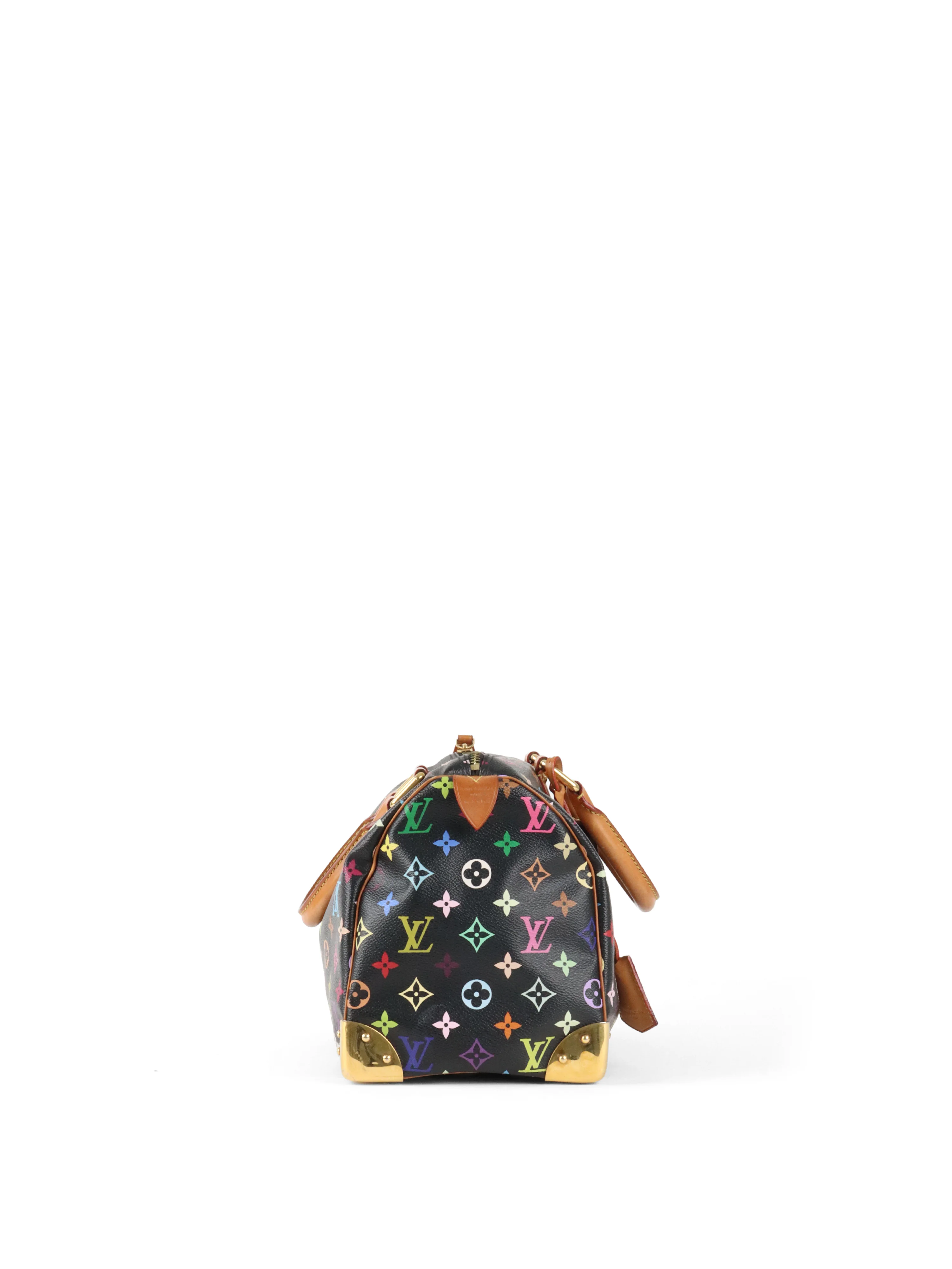 Louis Vuitton x Takashi Murakami Limited Edition Black Monogram Multicolor Speedy 30