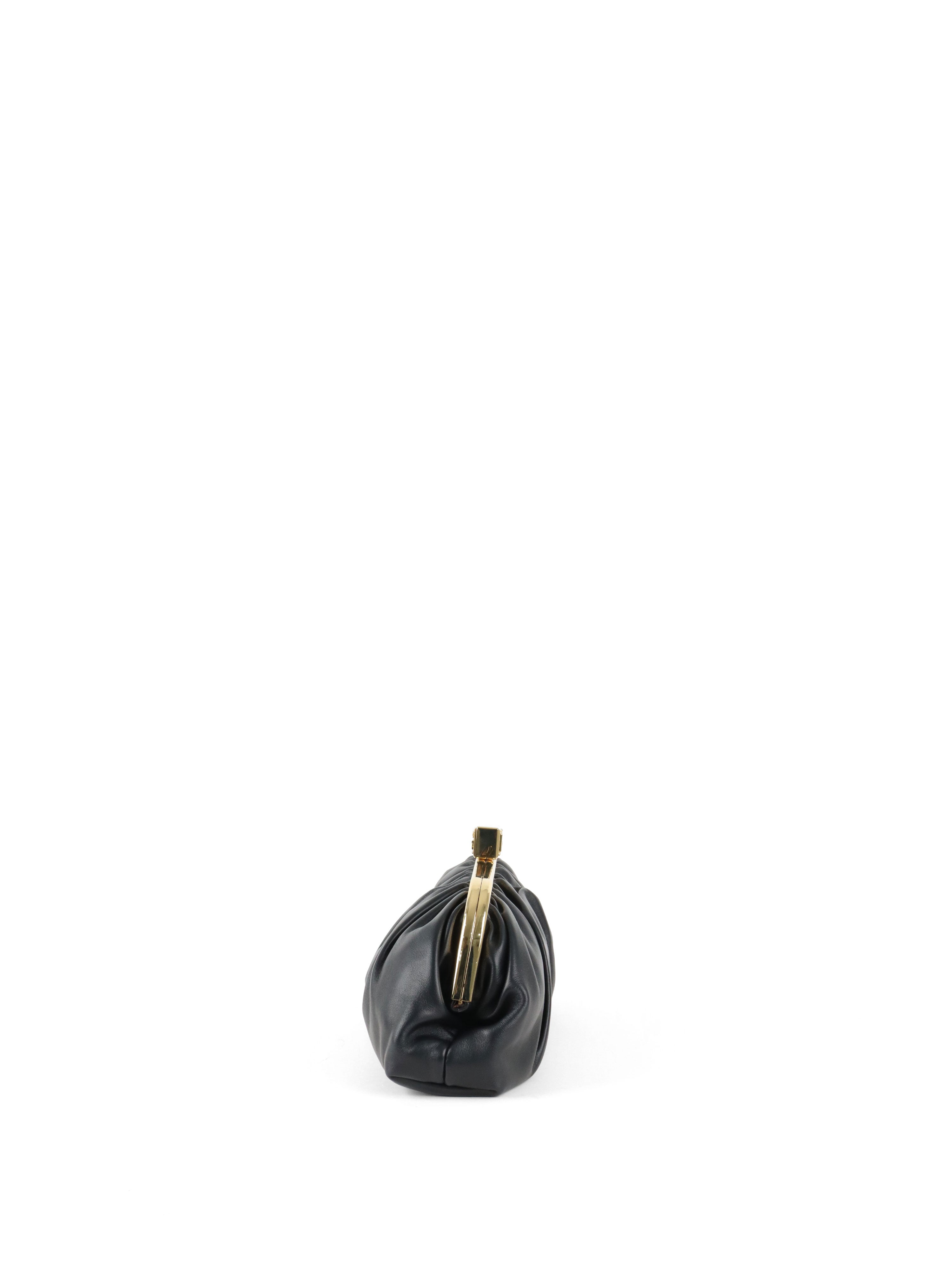 Dolce  Gabana Black Maria Nappa Leather Clutch GHW