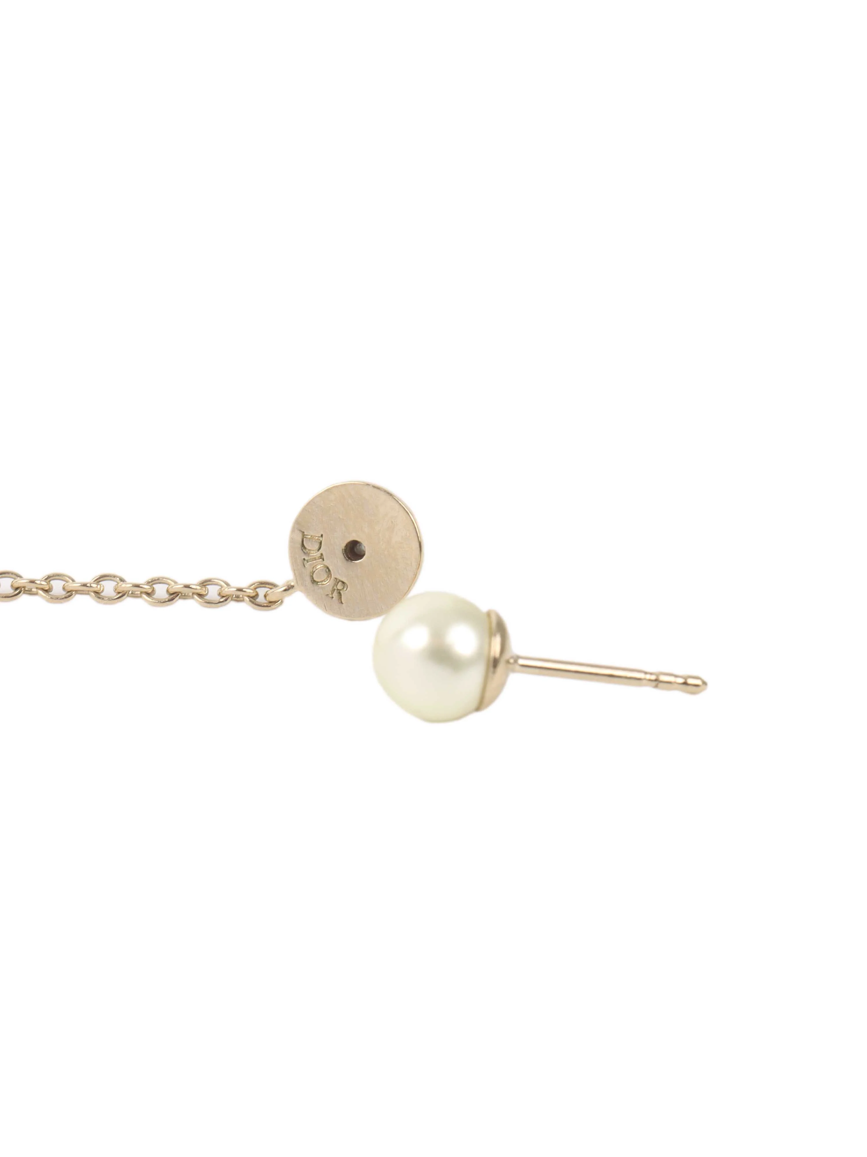 Dior Light Gold Dangle Earrings.