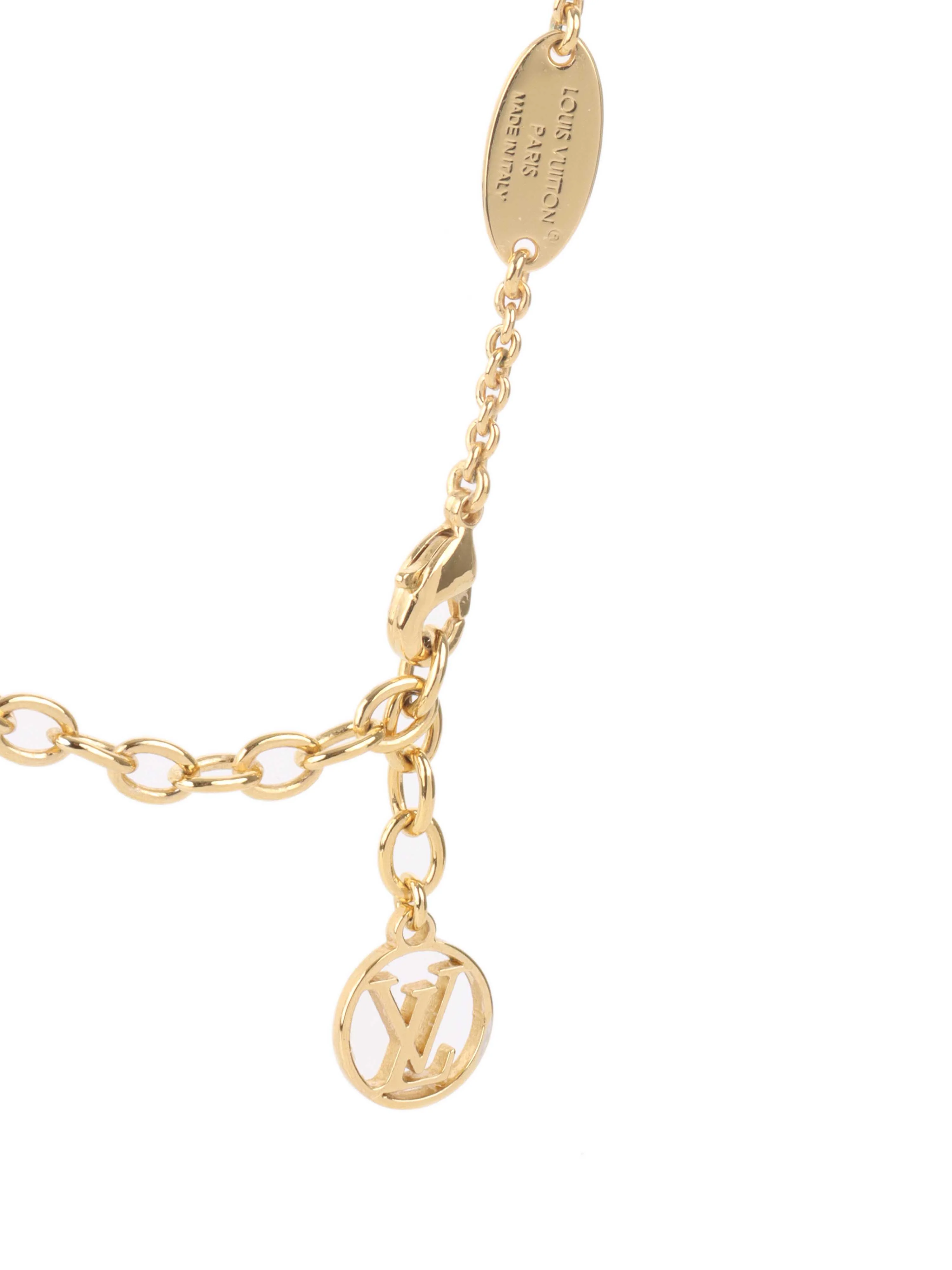 Louis Vuitton LV logo necklace.