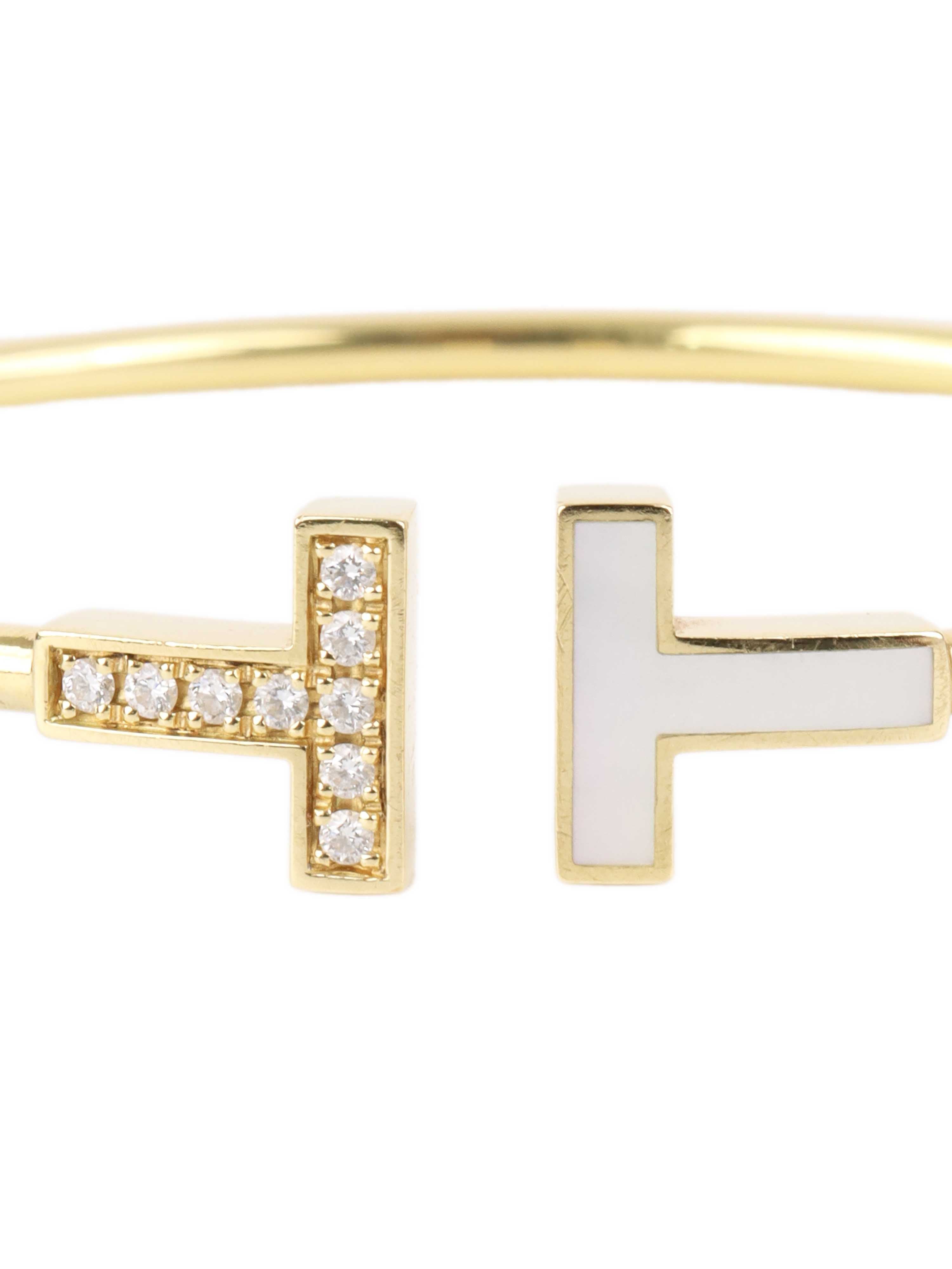 Tiffany & Co Yellow Gold T-Wire Bracelet.