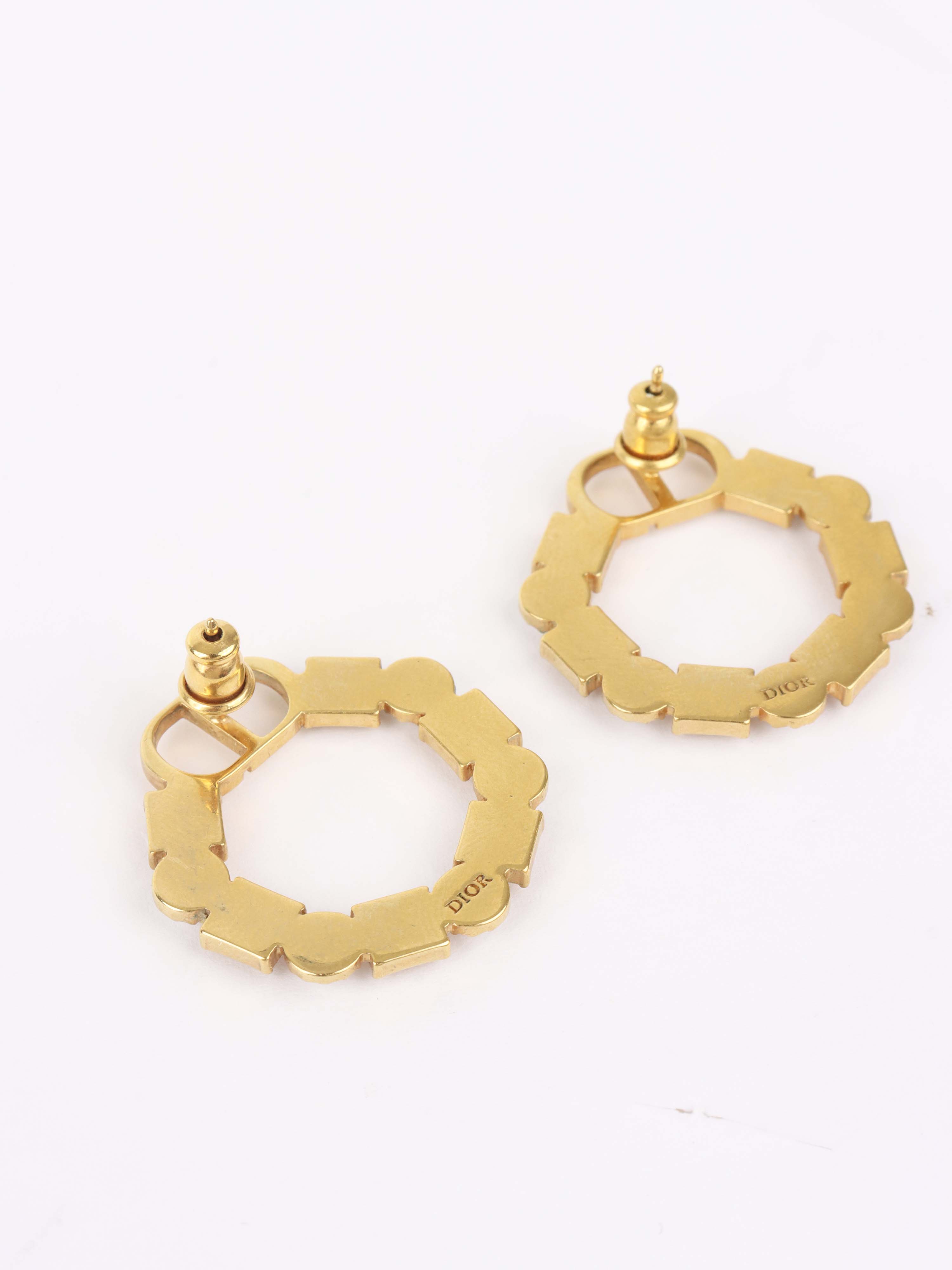 Dior CD Crystal Hoop Earring.