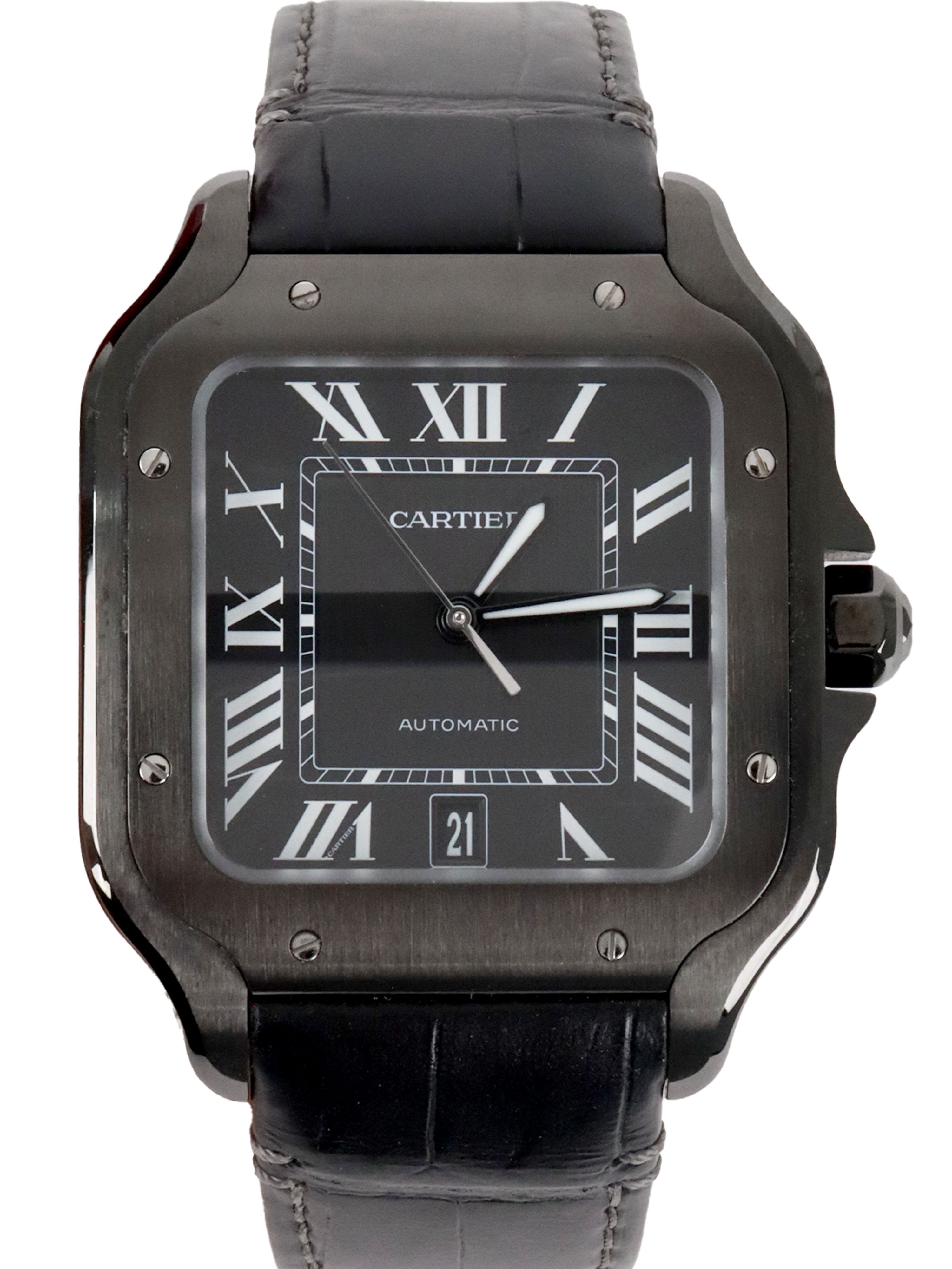 Cartier Black Santos-Dumont watch