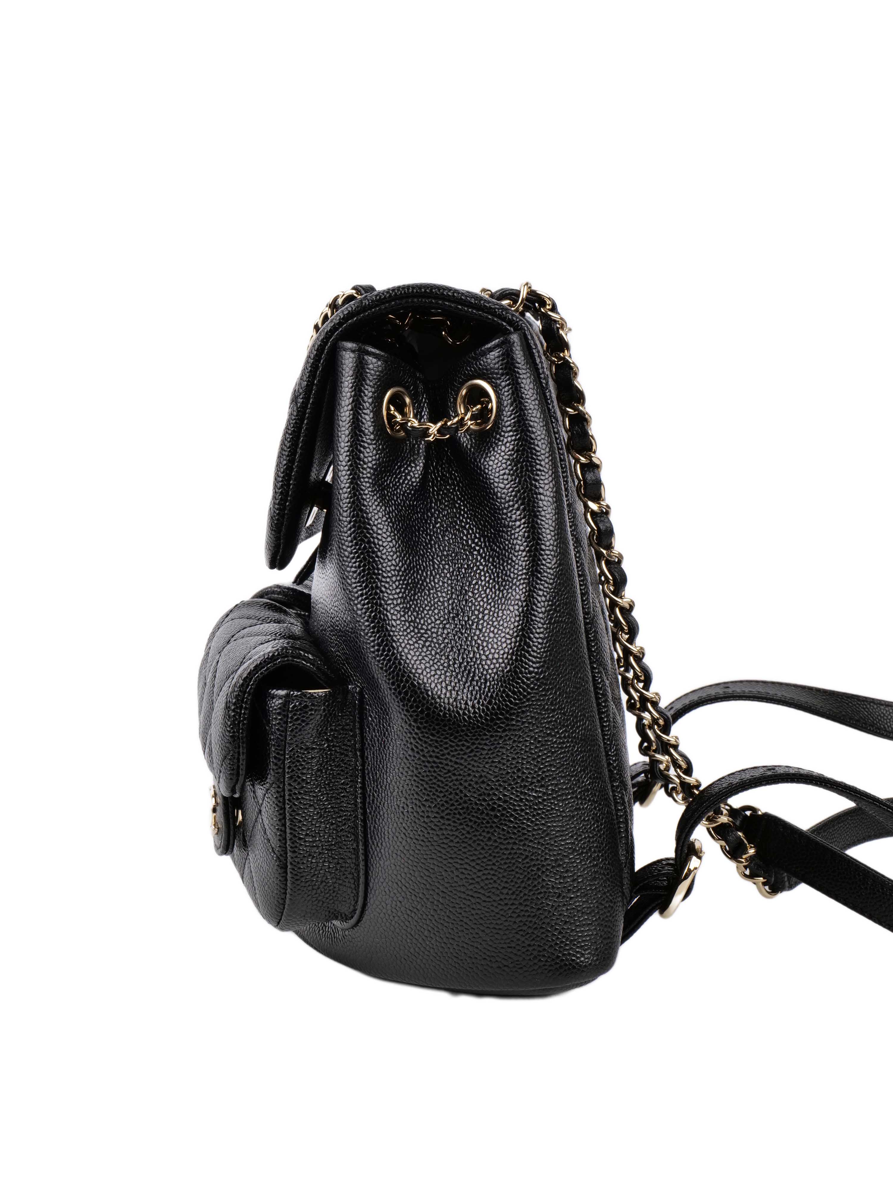 Chanel Black Caviar Backpack.