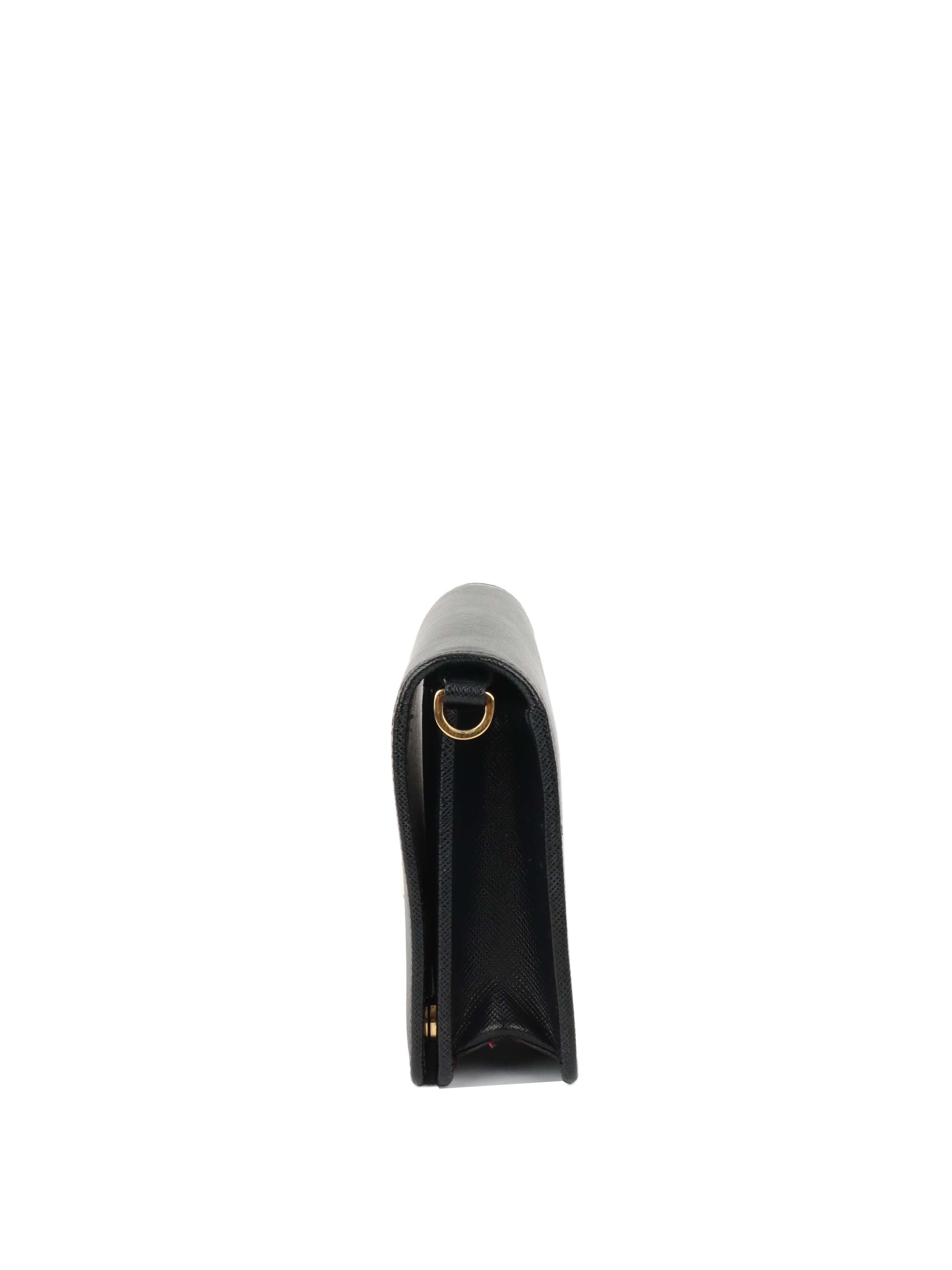 Prada Black Mini Saffiano Leather Bag.