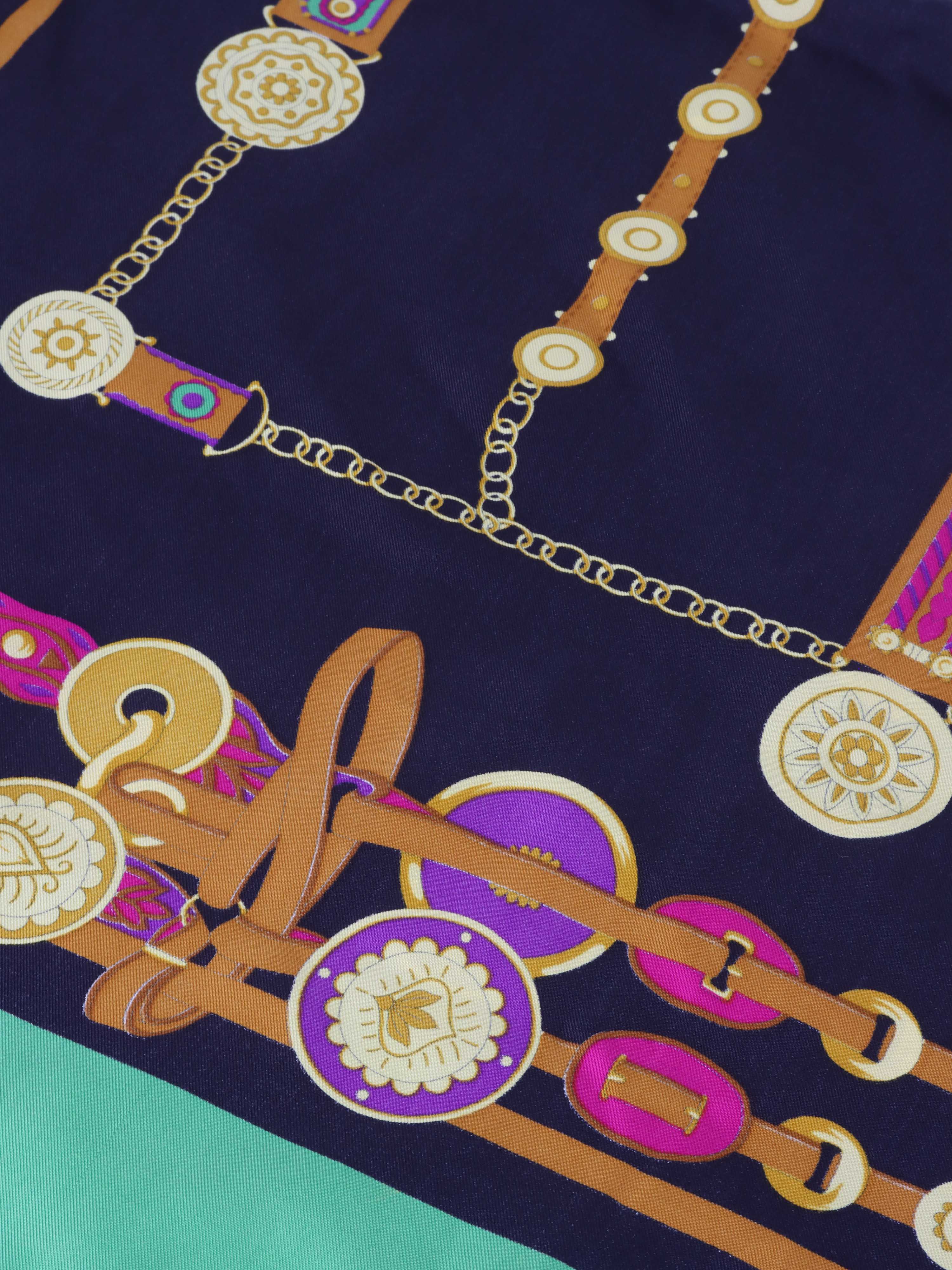 Celine Green  Belt Motif Silk Scarf.