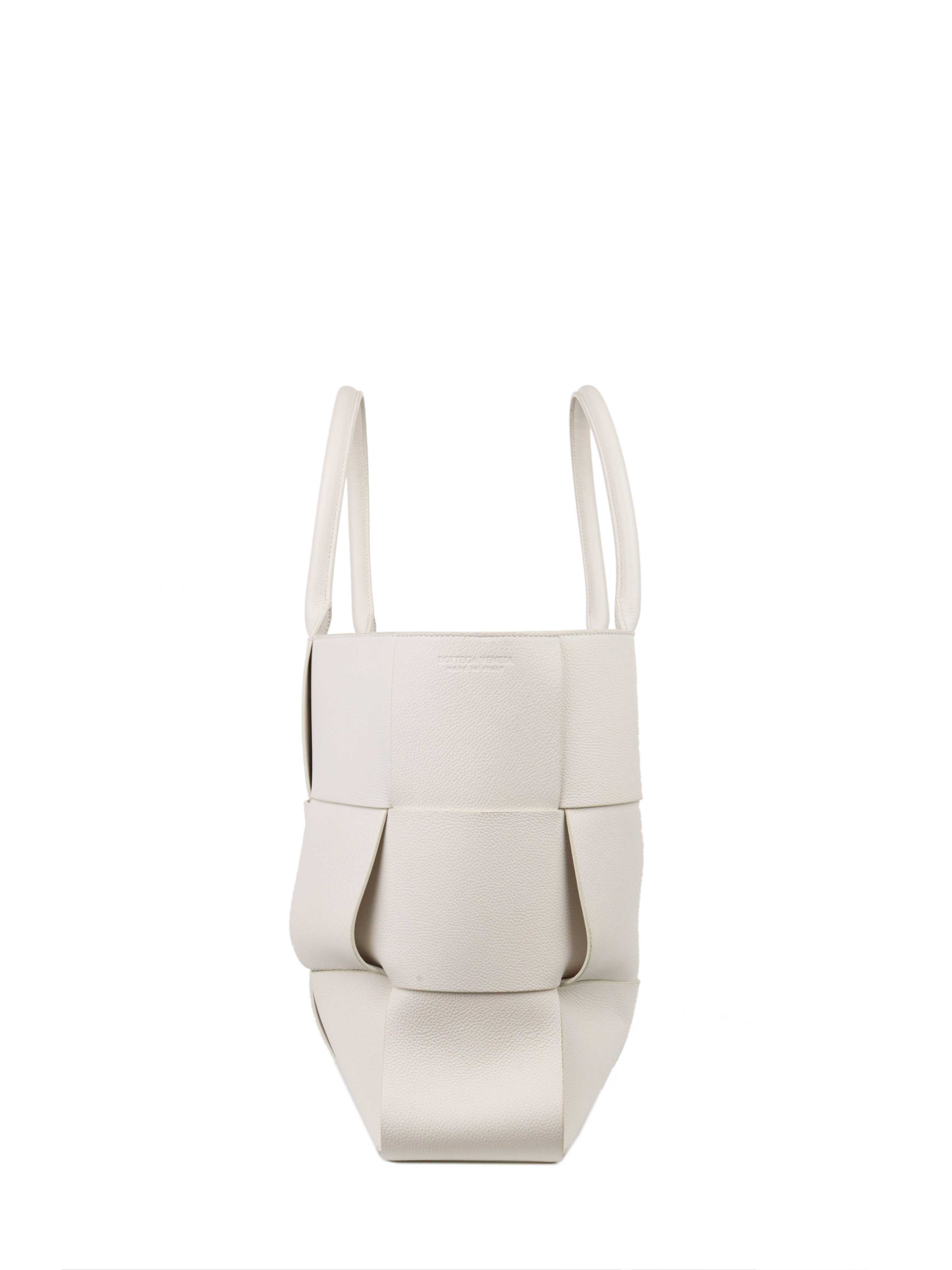 Bottega Veneta White Arco Large Leather Tote Bag.