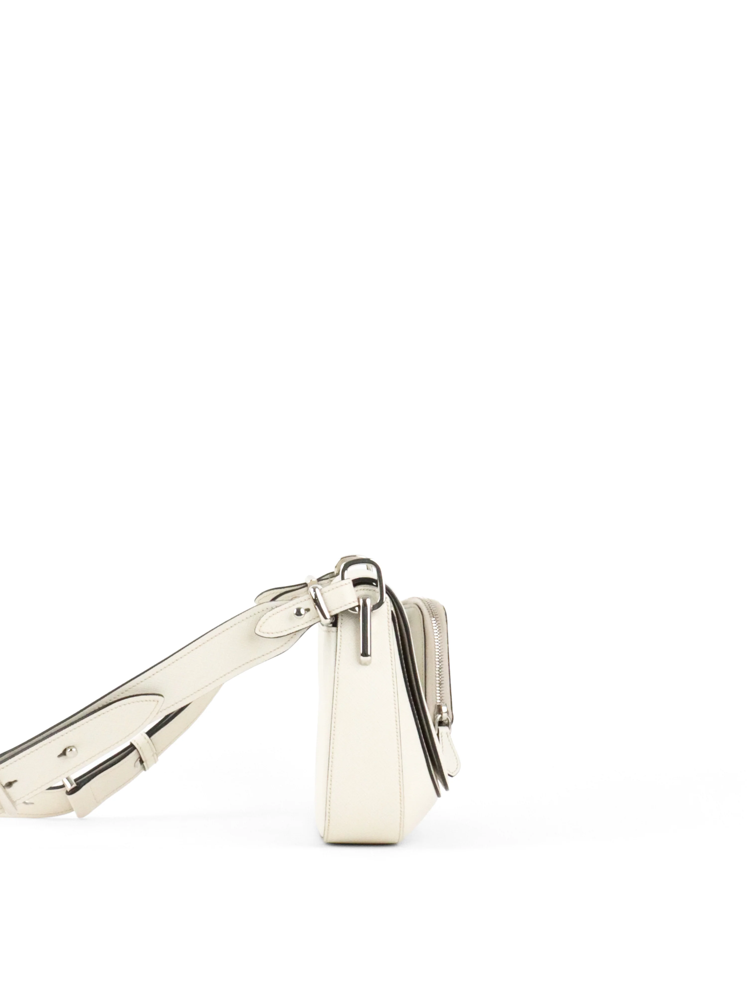 Prada White Saffiano Crossbody Bag