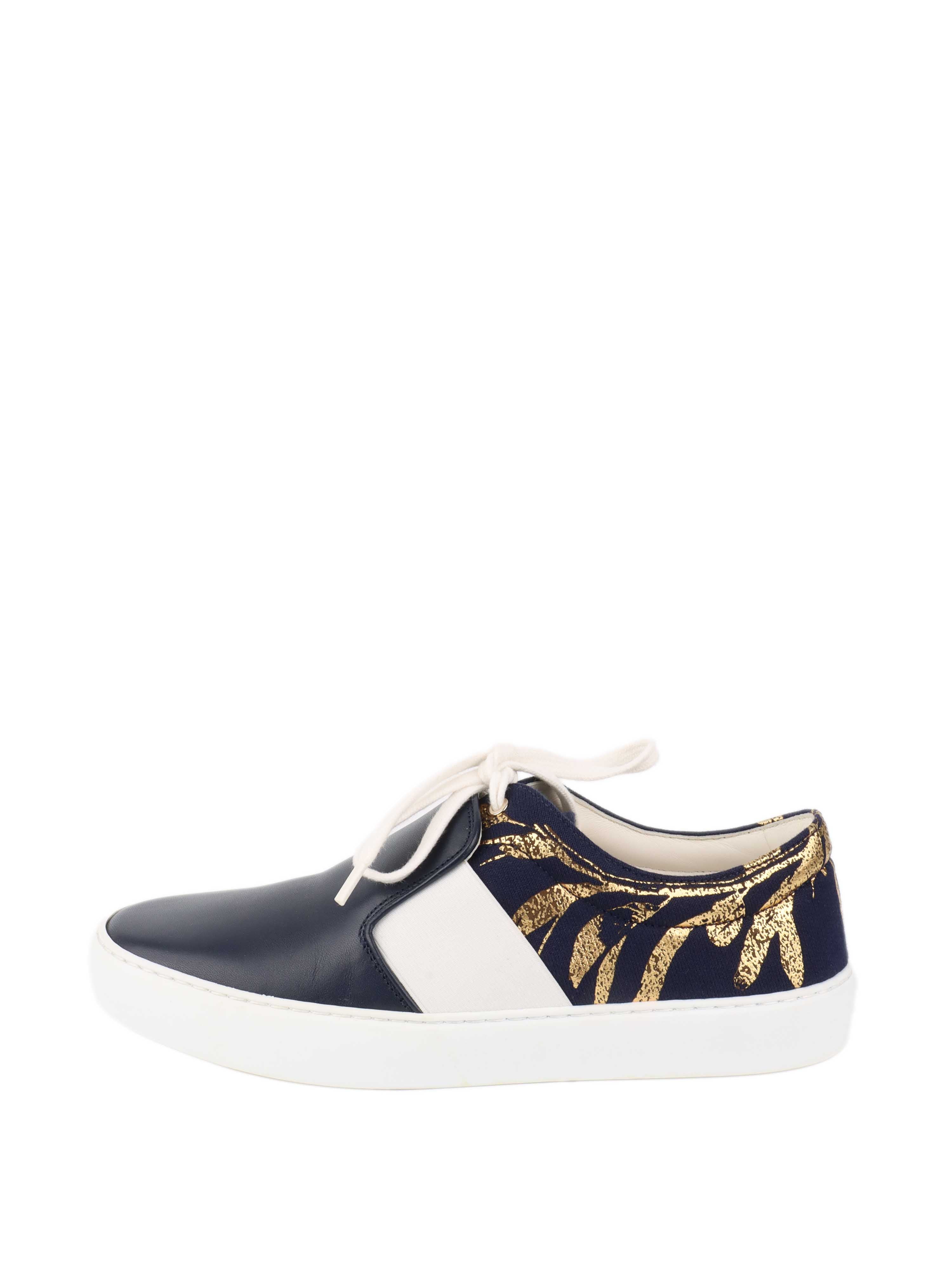 Chanel Navy Sneakers.