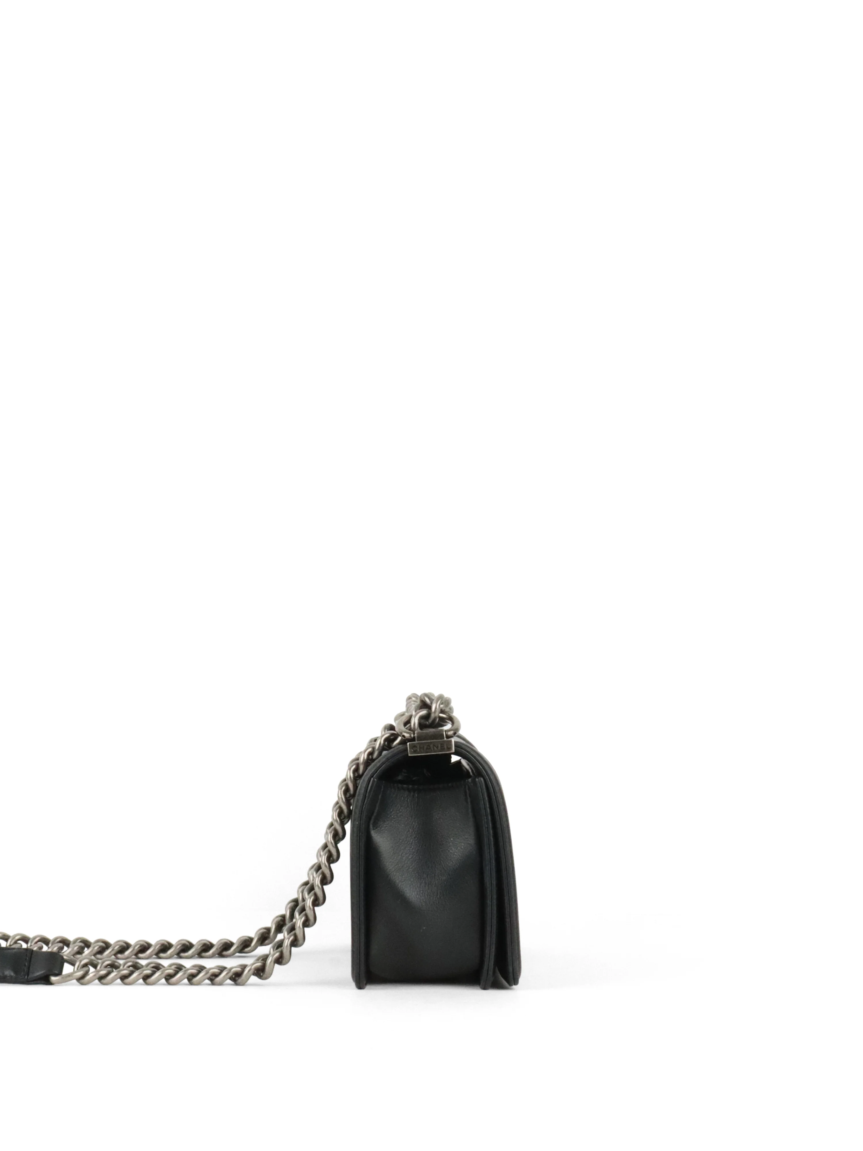 Chanel Small Black Lambskin Boy Bag
