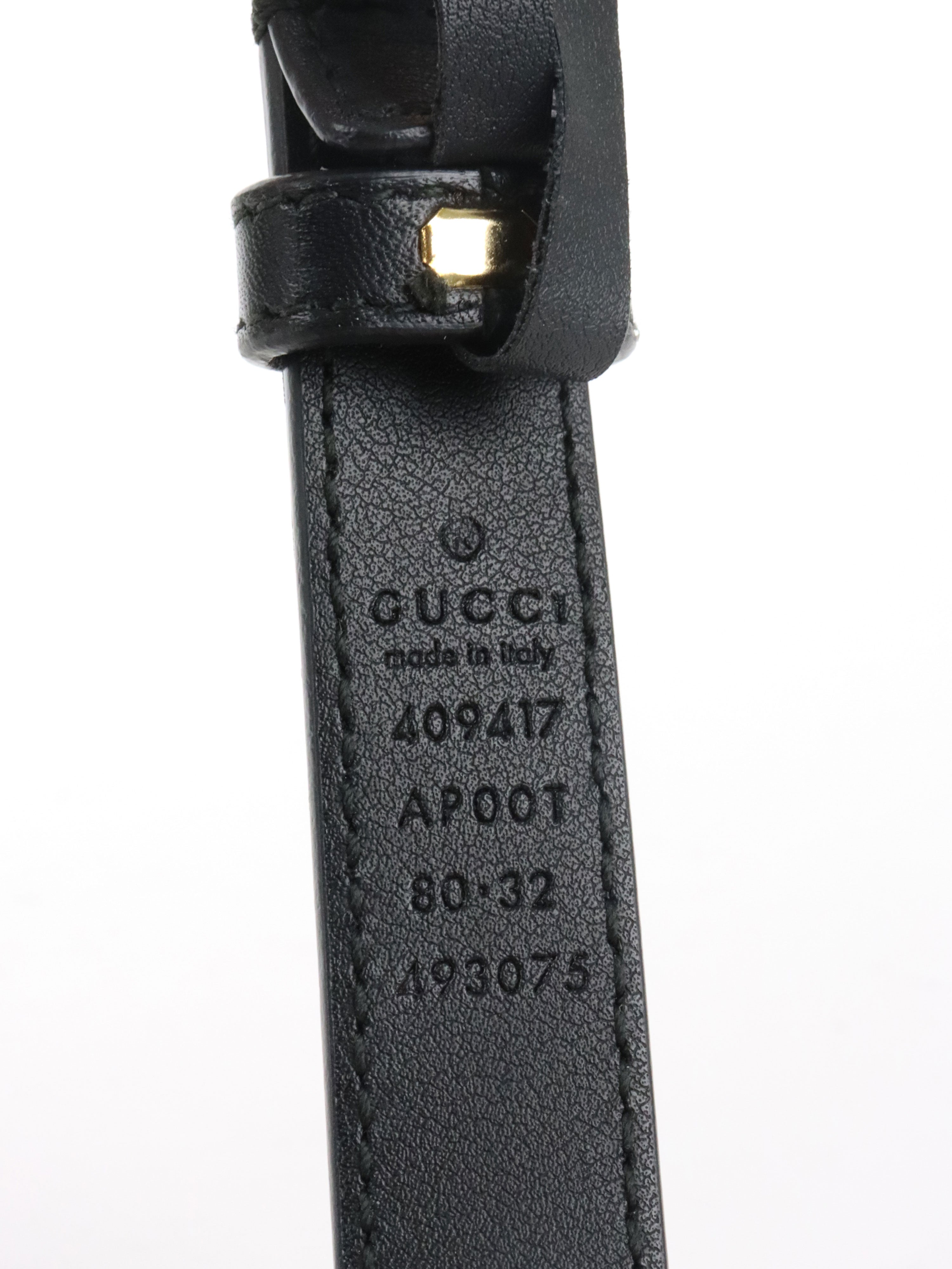 Gucci GG Black Thin Belt