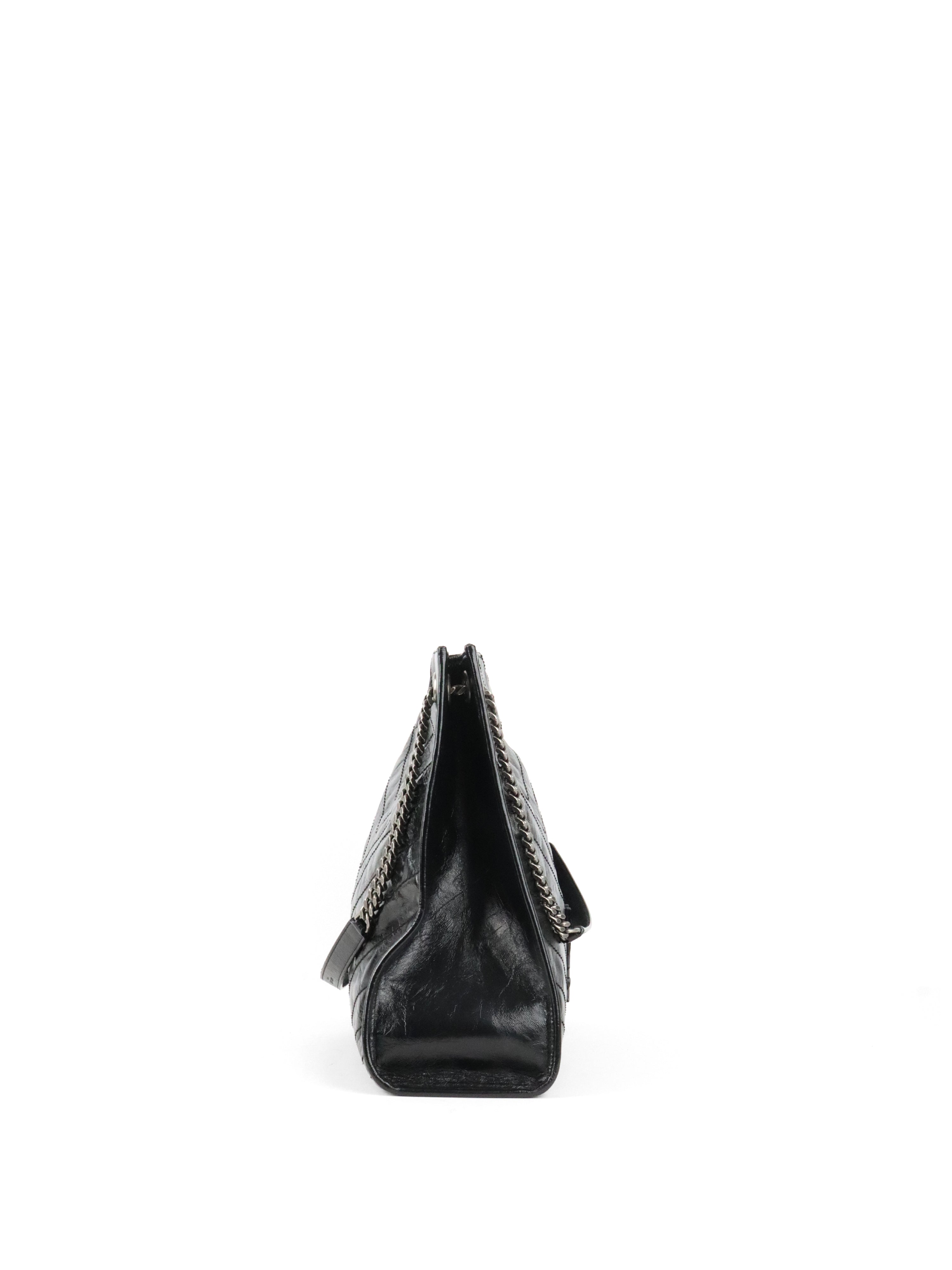 Saint Laurent Black Vintage Leather Niki Shopping Tote