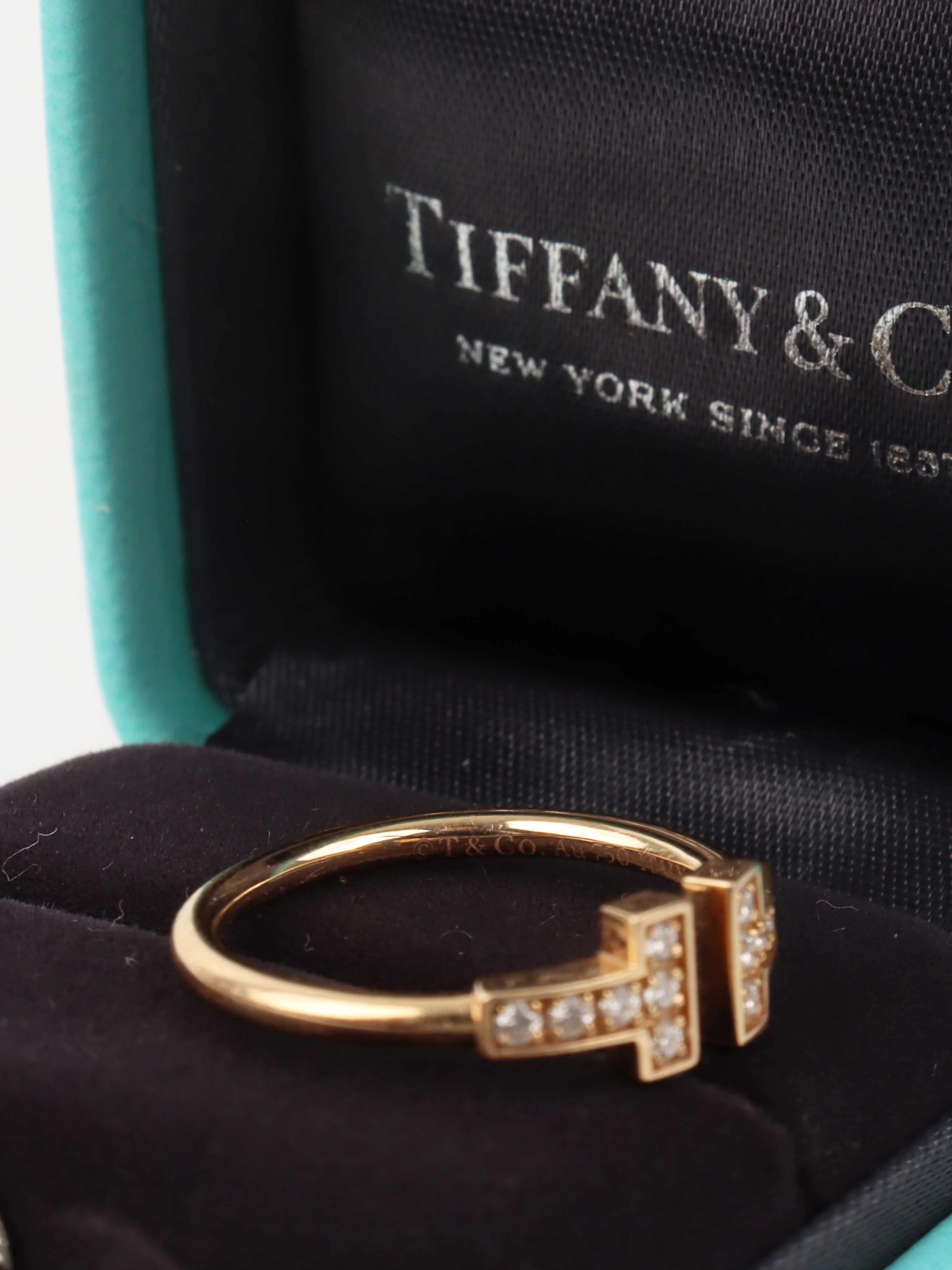 Tiffany  Co T-Wire Ring with Diamonds.