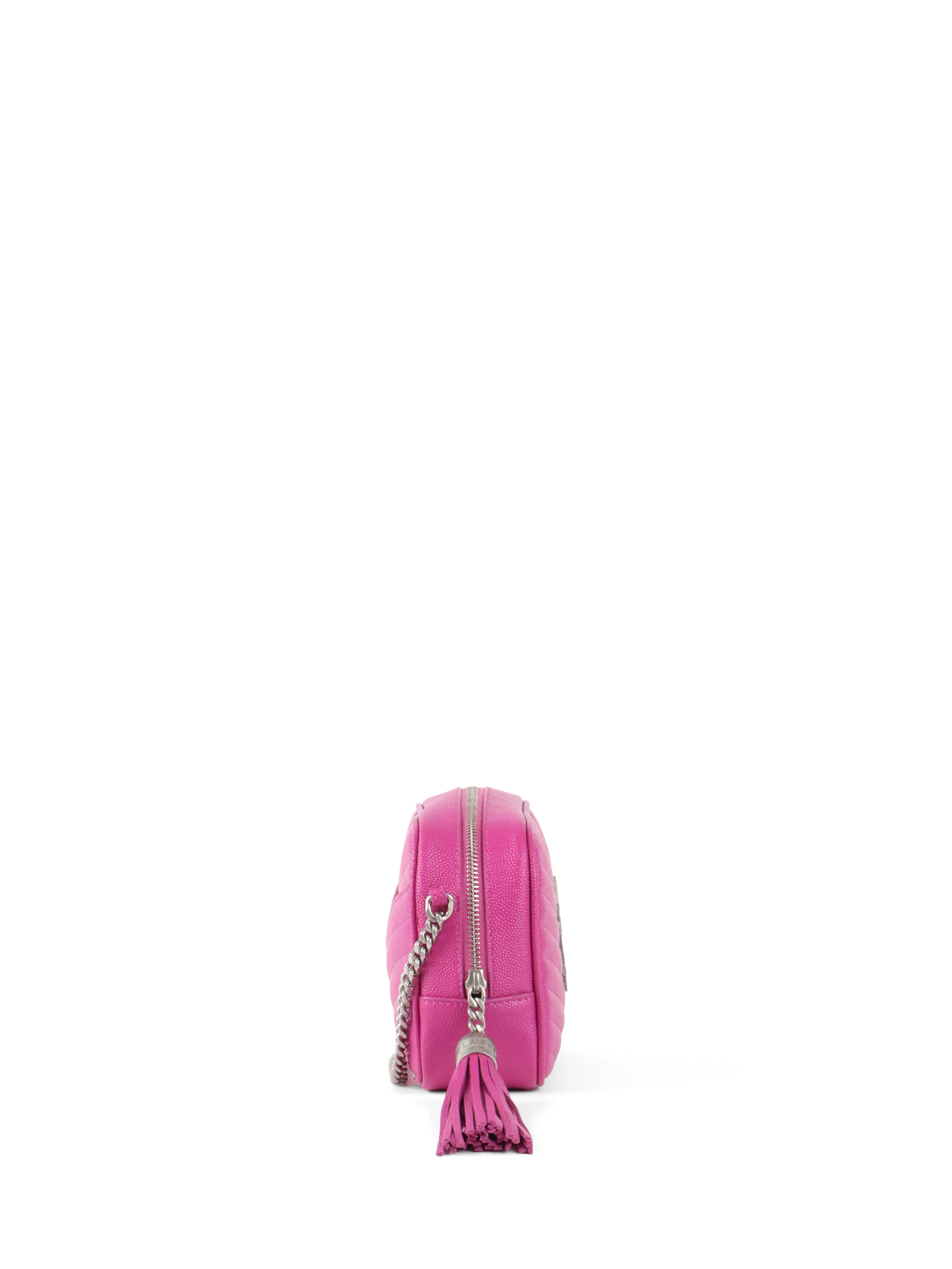 Saint Laurent Bright Pink Lou Mini Camera Bag