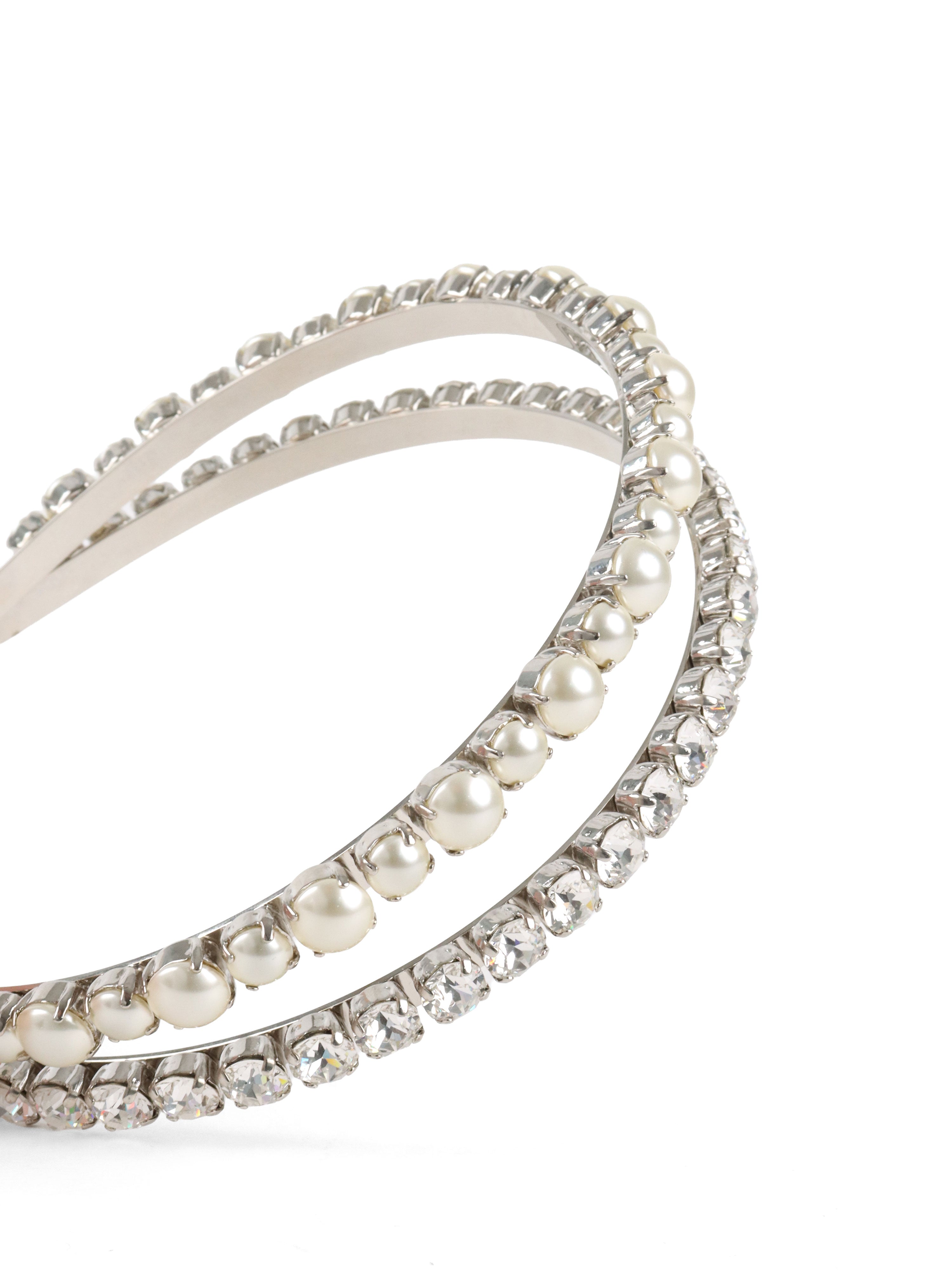 Miu Miu Resin Pearl and Crystal Double Headband