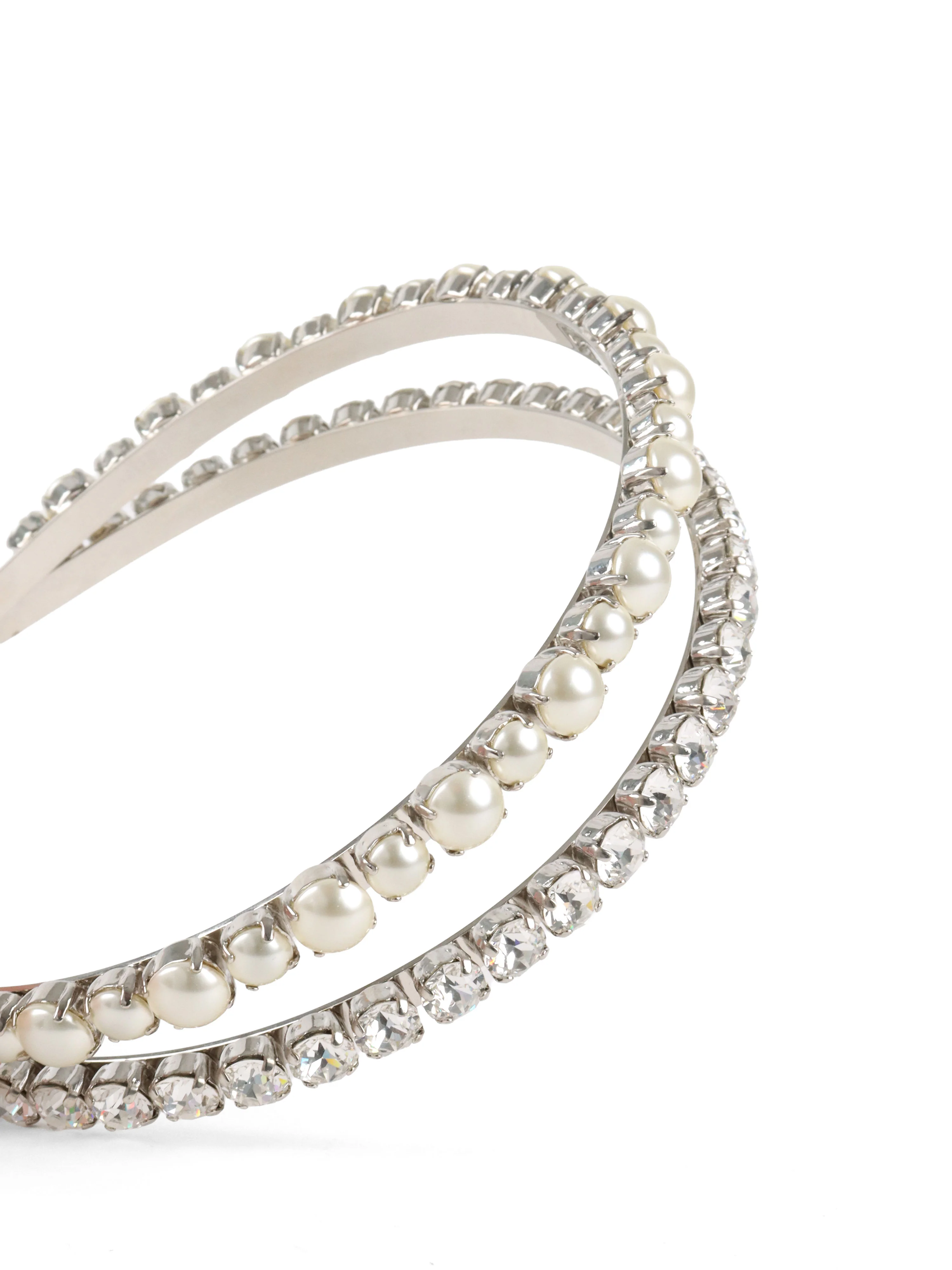 Miu Miu Resin Pearl and Crystal Double Headband