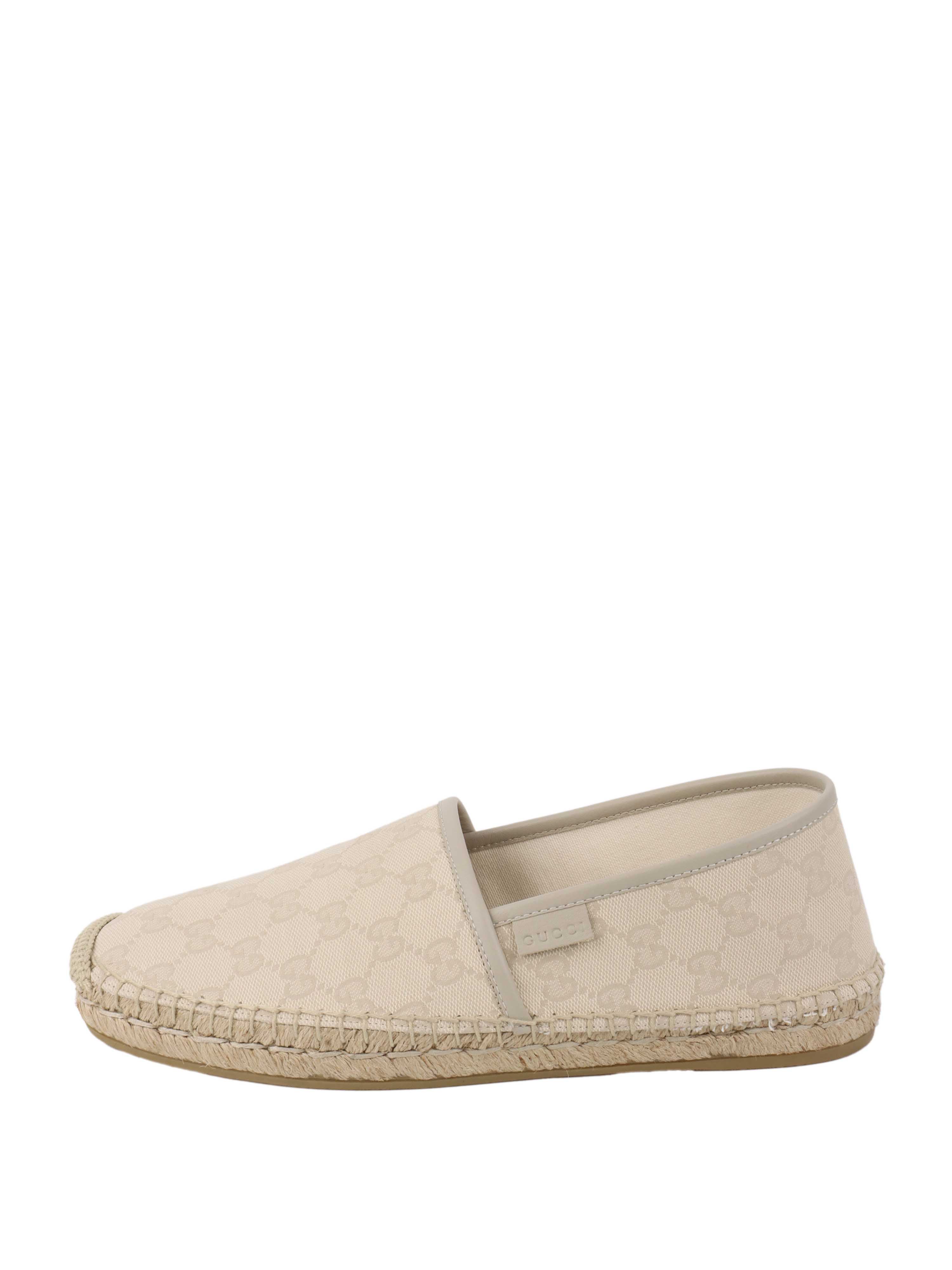 Gucci Mens GG Cream Espadrilles.