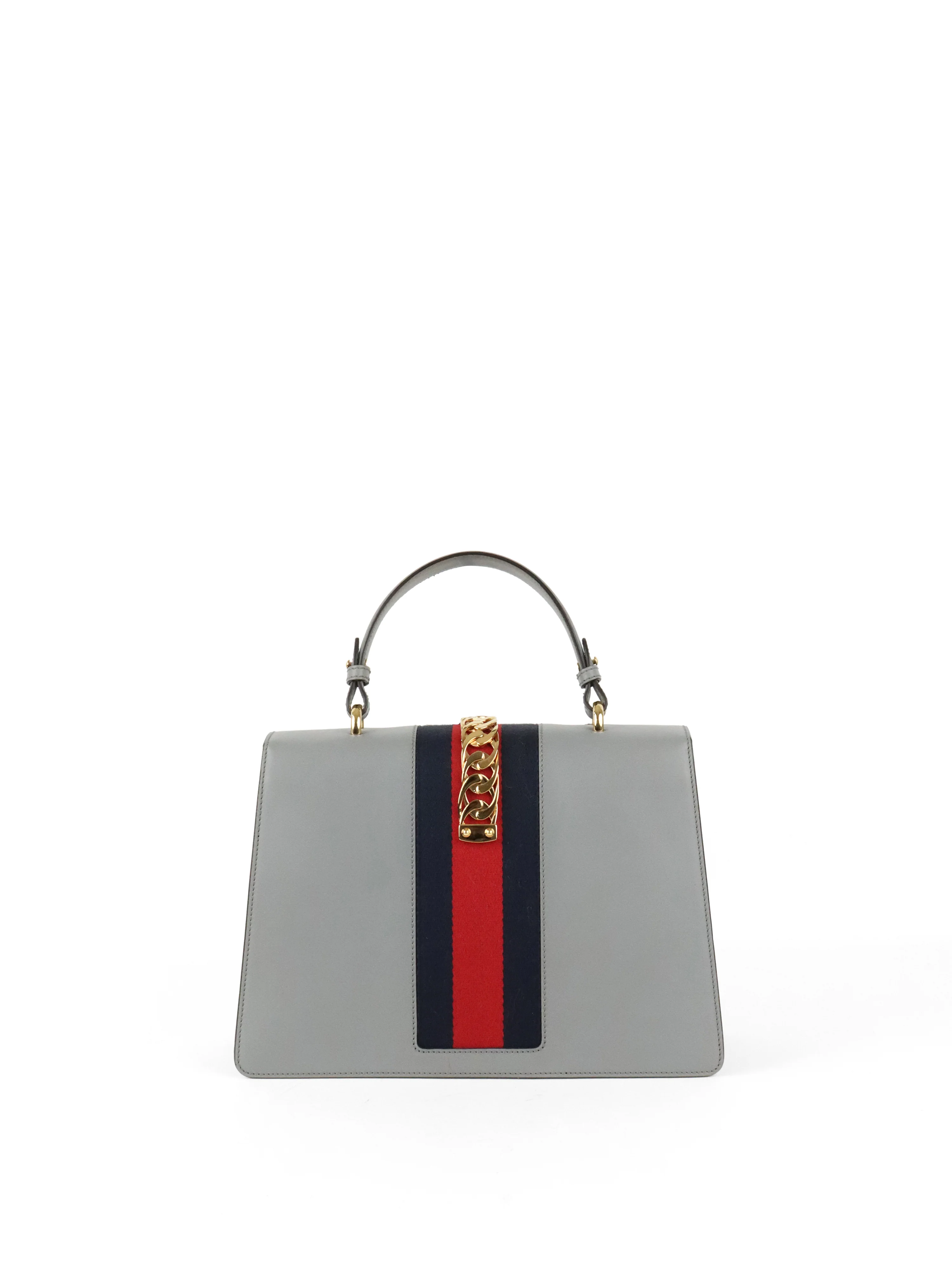 Gucci Medium Grey Floral Sequin Sylvie Top Handle Bag
