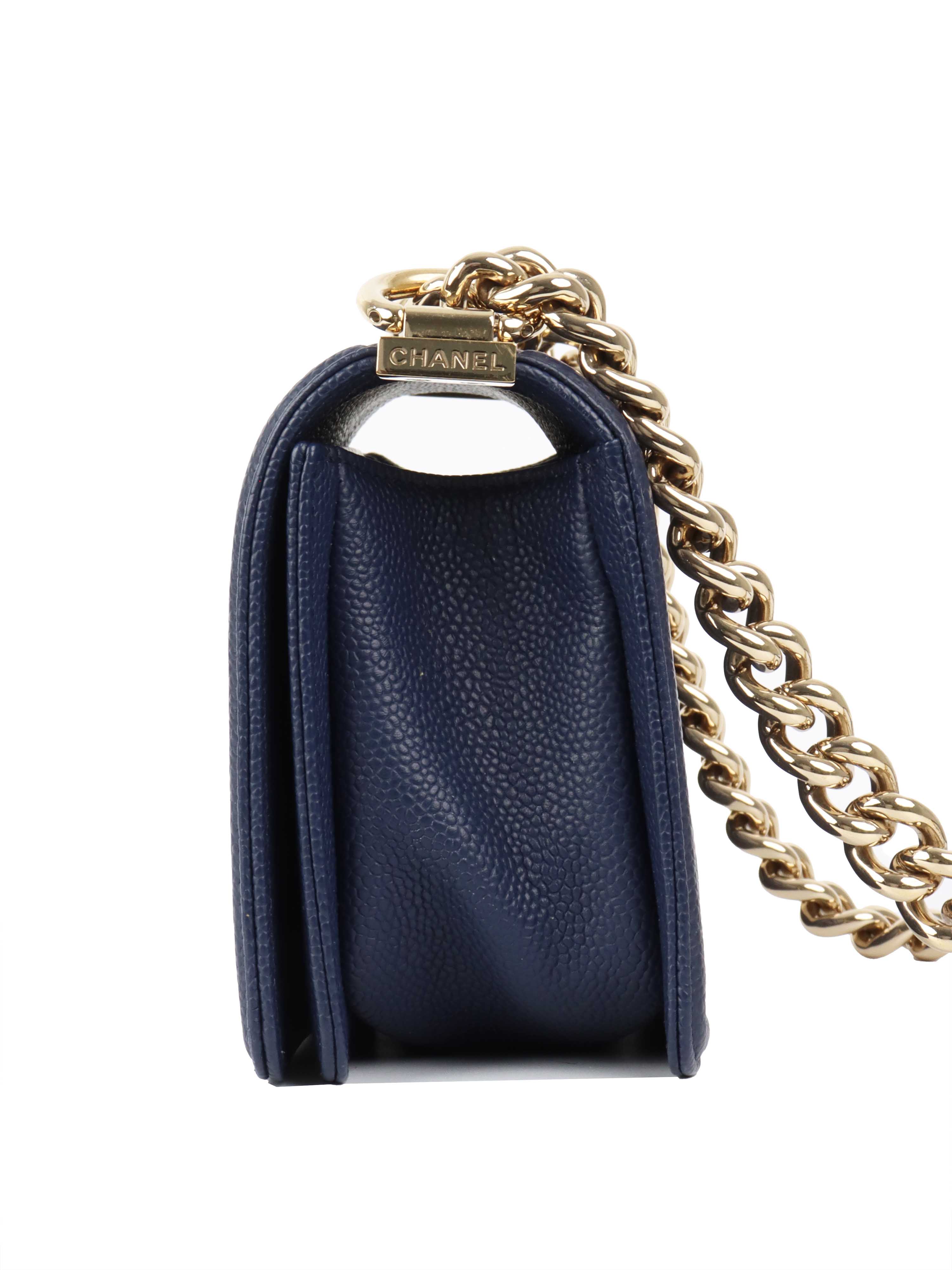 Chanel Small Navy Boy Bag GHW.